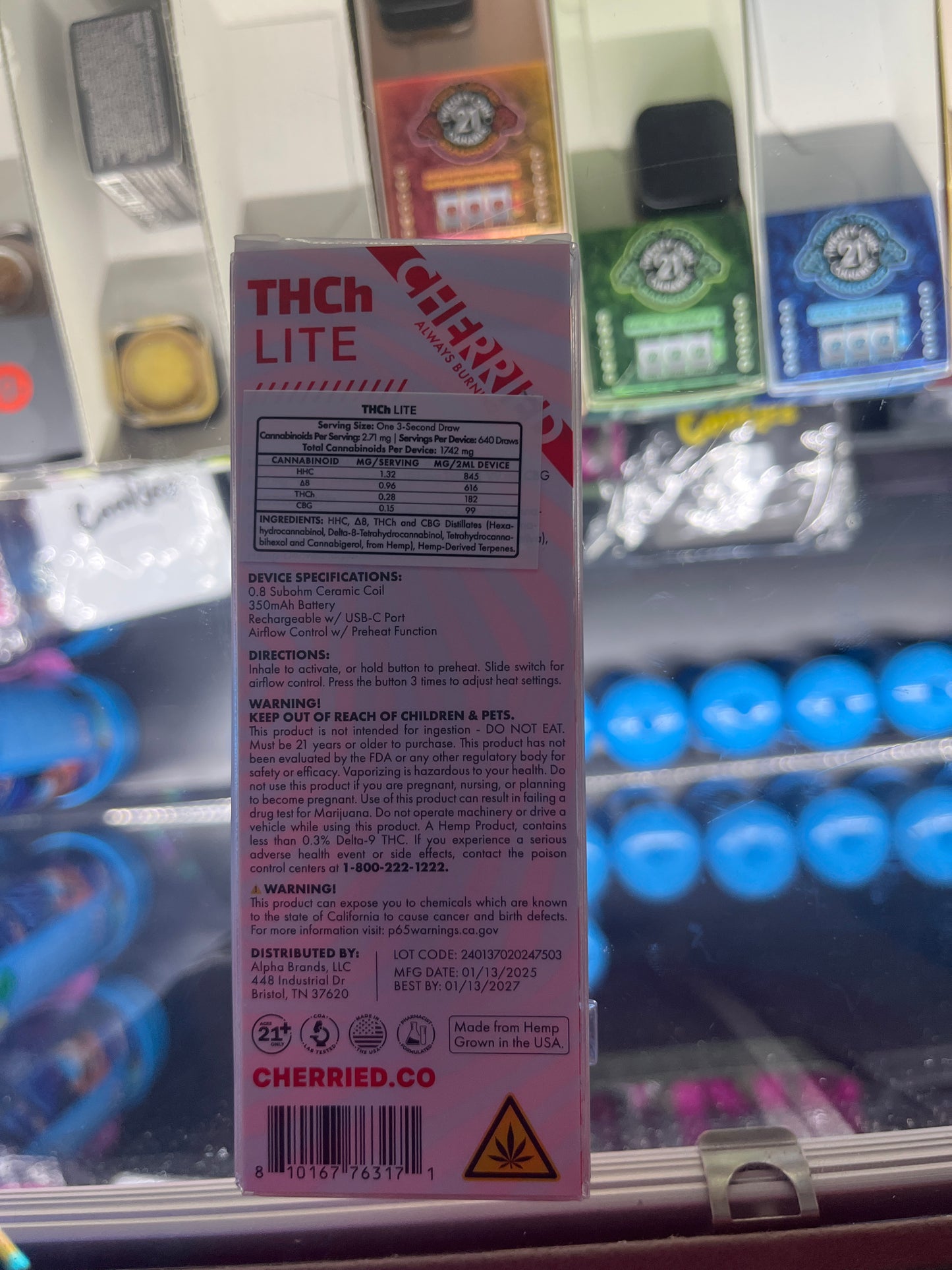 Cherried thcp lite 2g dispo grape cream indica