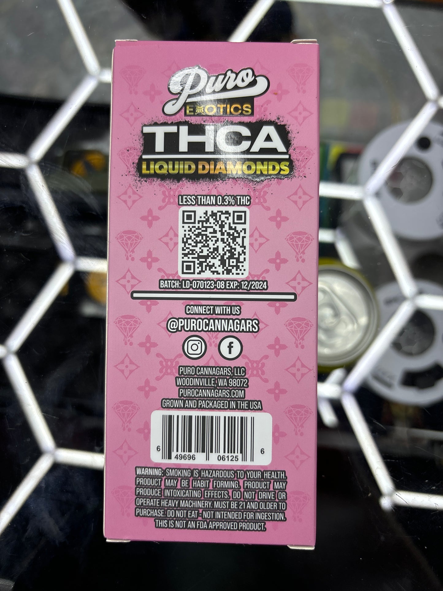 Puro thca liquid diamonds strawberry kush , 2G hybrid