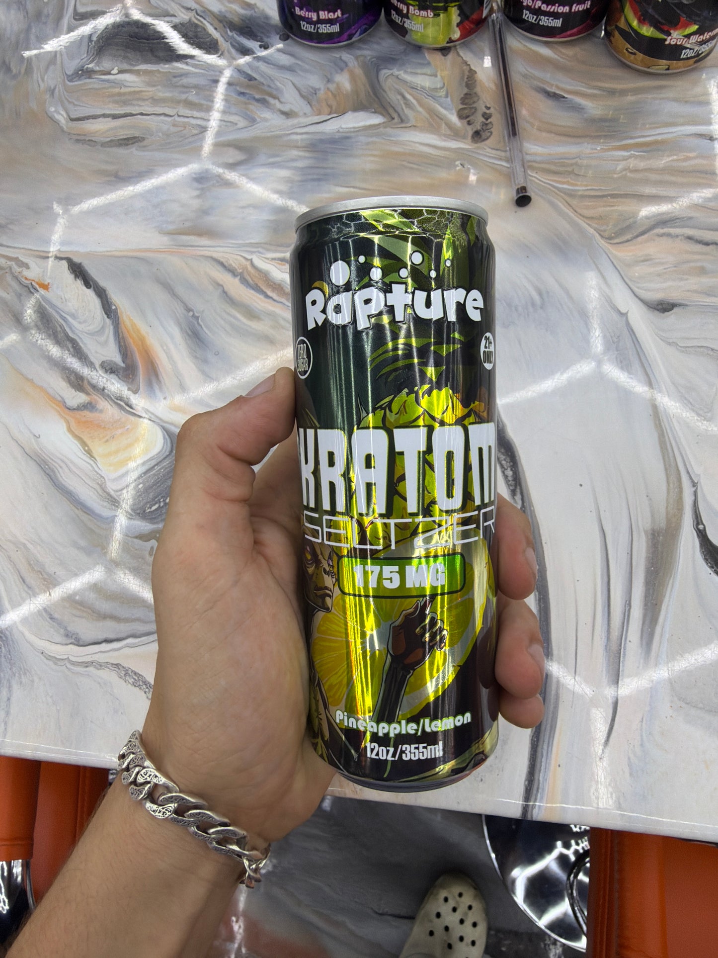 Rapture Kratom seltzer 175mg pineapple/lemon