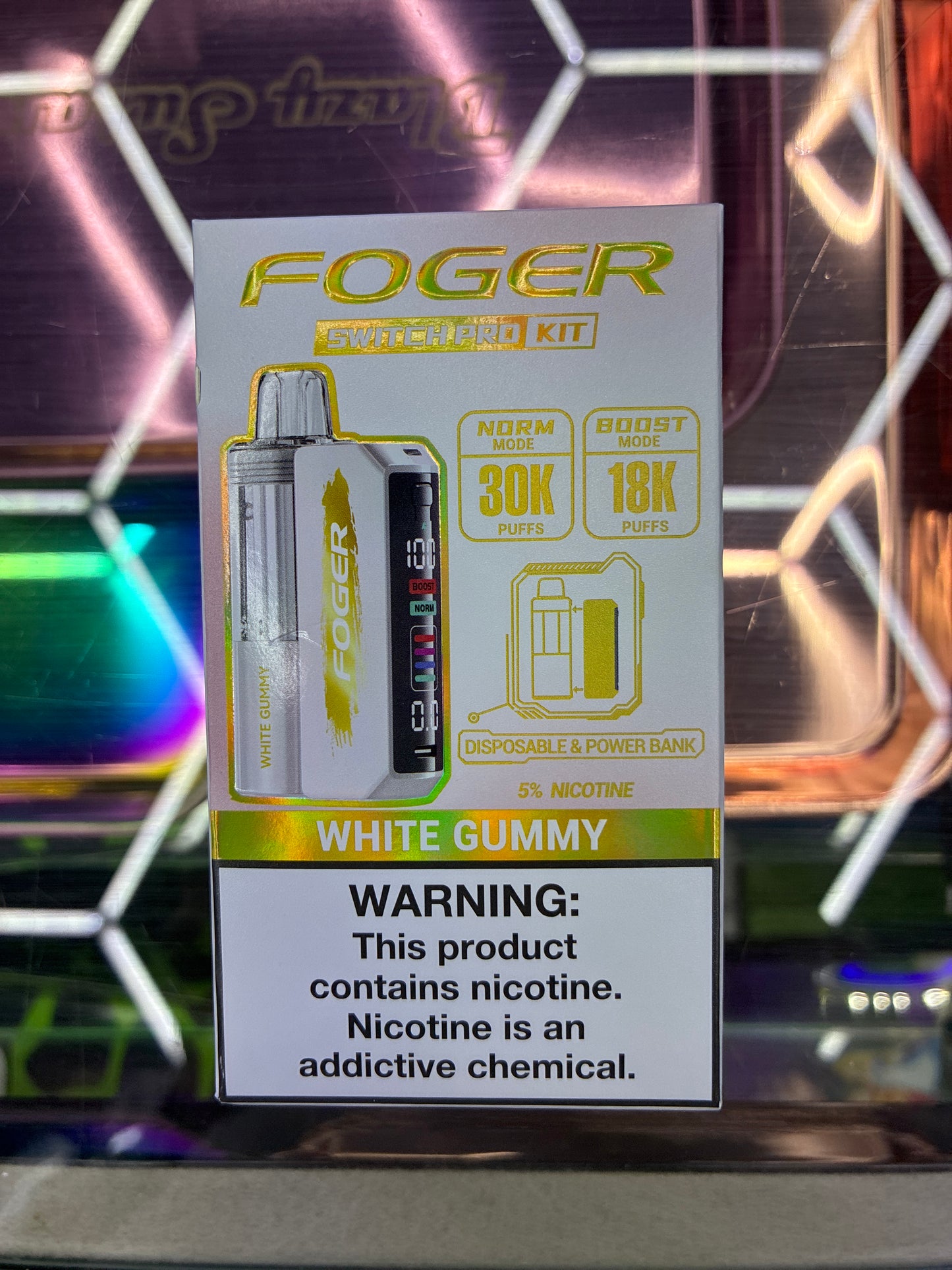 Fogger switch pro disposable kit 30k puffs white gummy