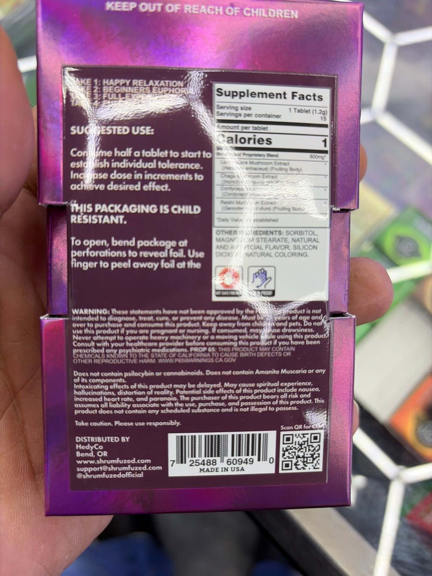 Shrujmfuzed tabz12.000mg 15 tablets tutti frutti