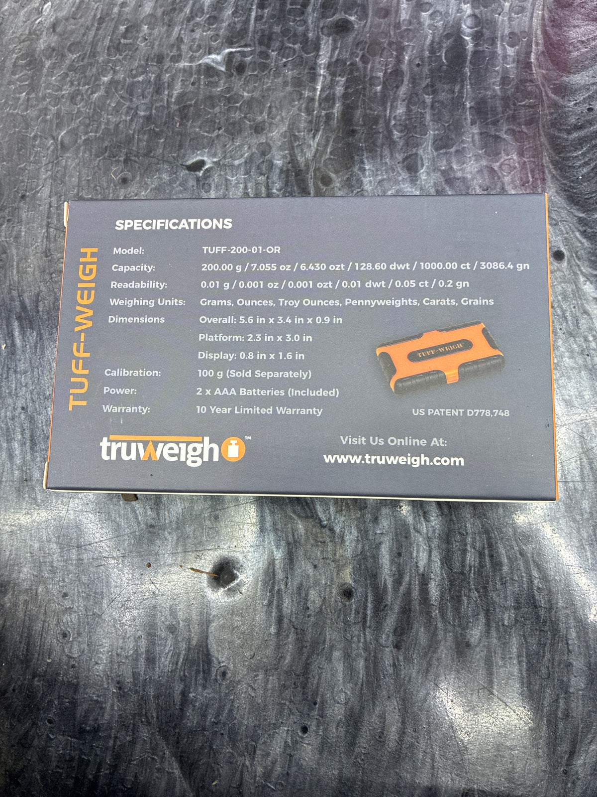 Truweight tuff weight tuff-200-01-OR 200gx0.01g
