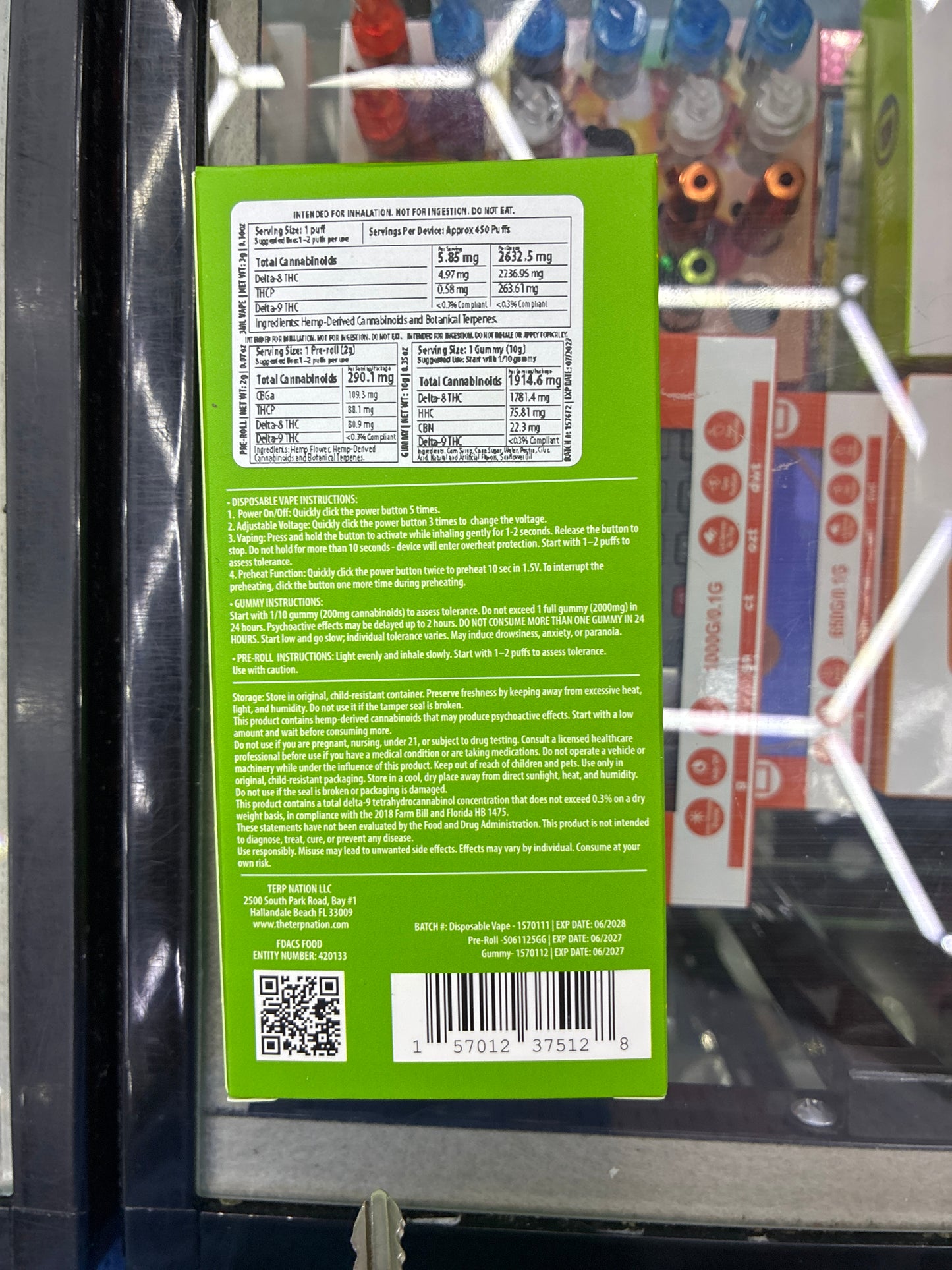 Smakd triple threat disposable vape + preroll + gummy green haze/green apple hybrid