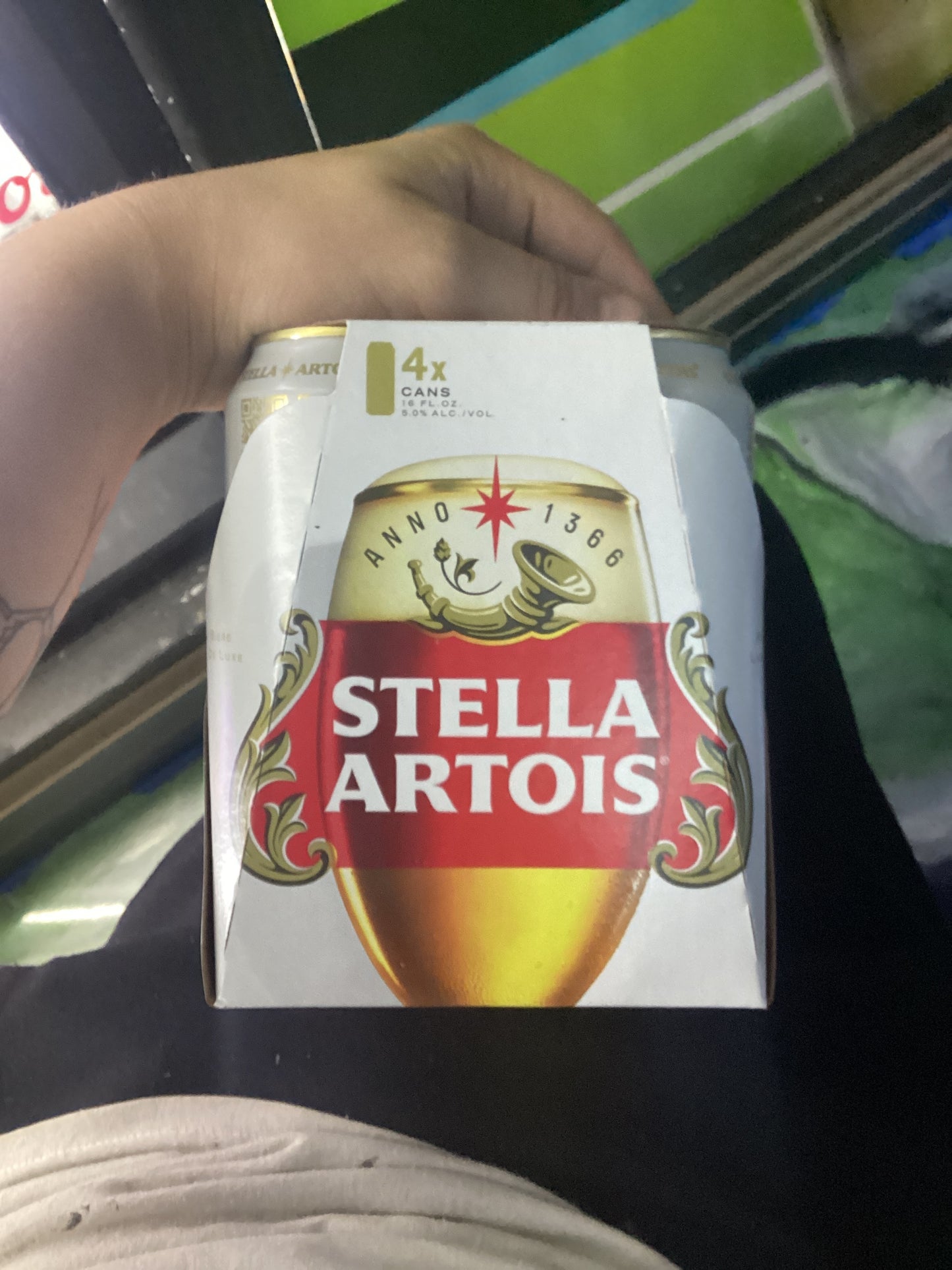 Stella Artois 4 x cans 16 fl oz