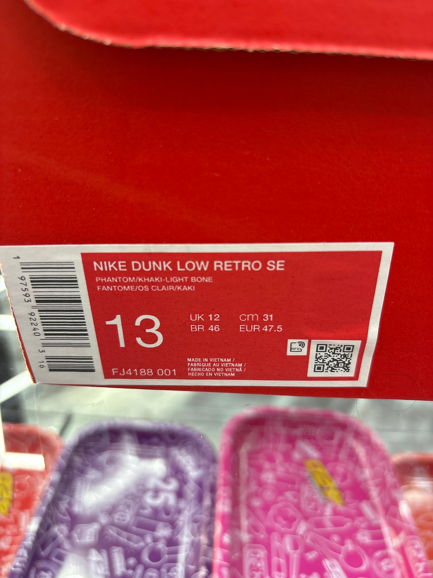 Nike dunk low retro SE phantom/khaki light bone size 13m