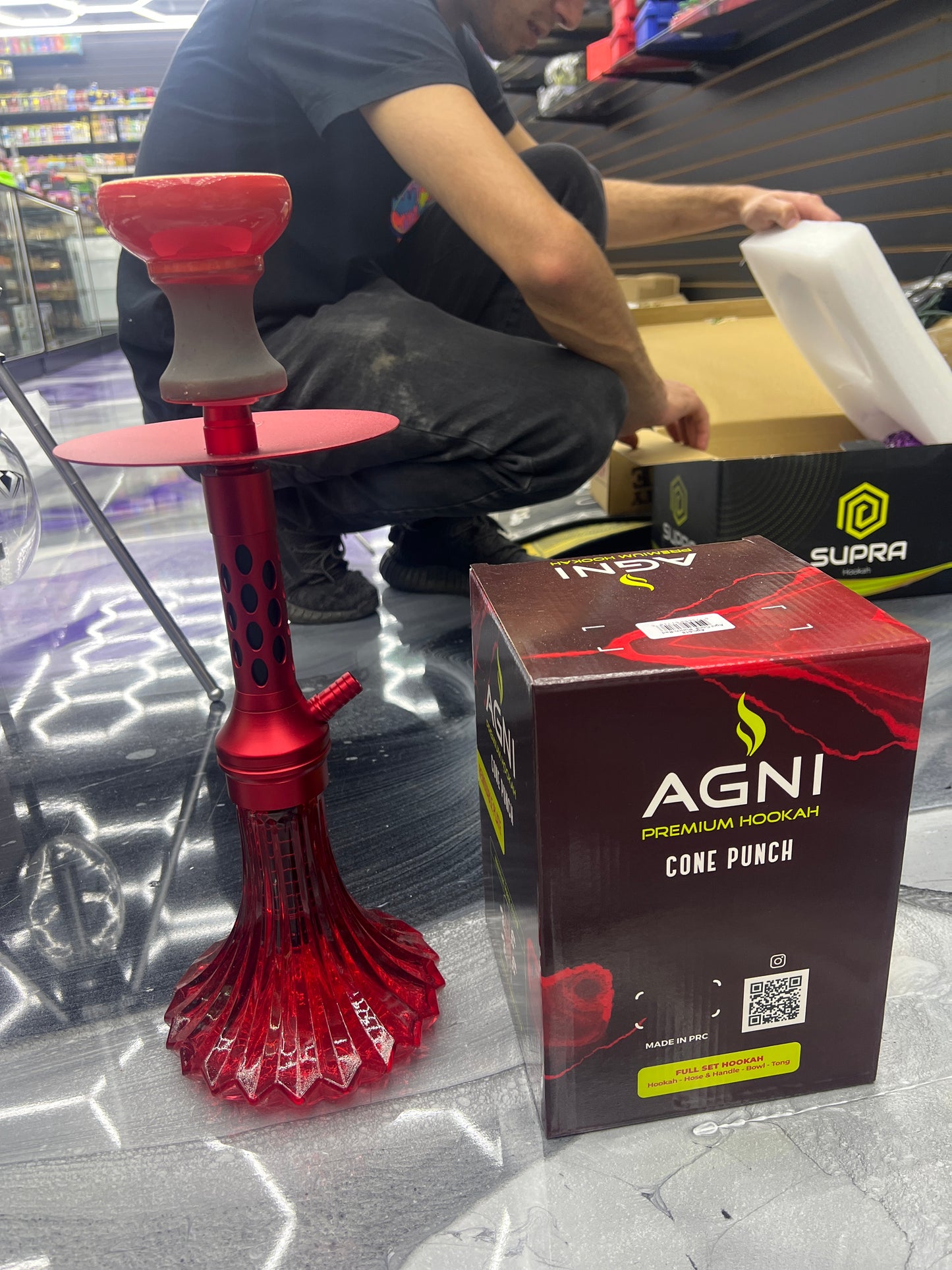 Agni hookah cone punch red