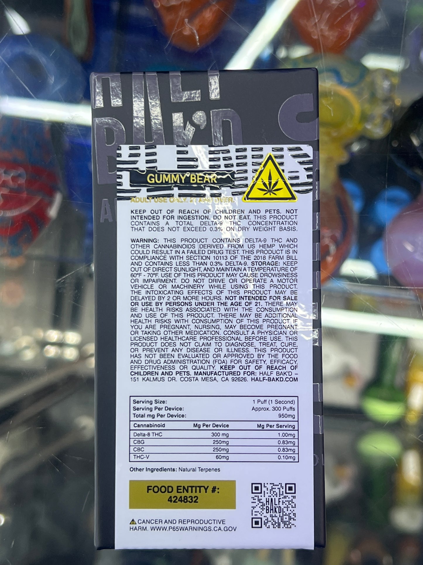 Half Bak’D hype blend thcp disposa vape 1g gummy bear sativa