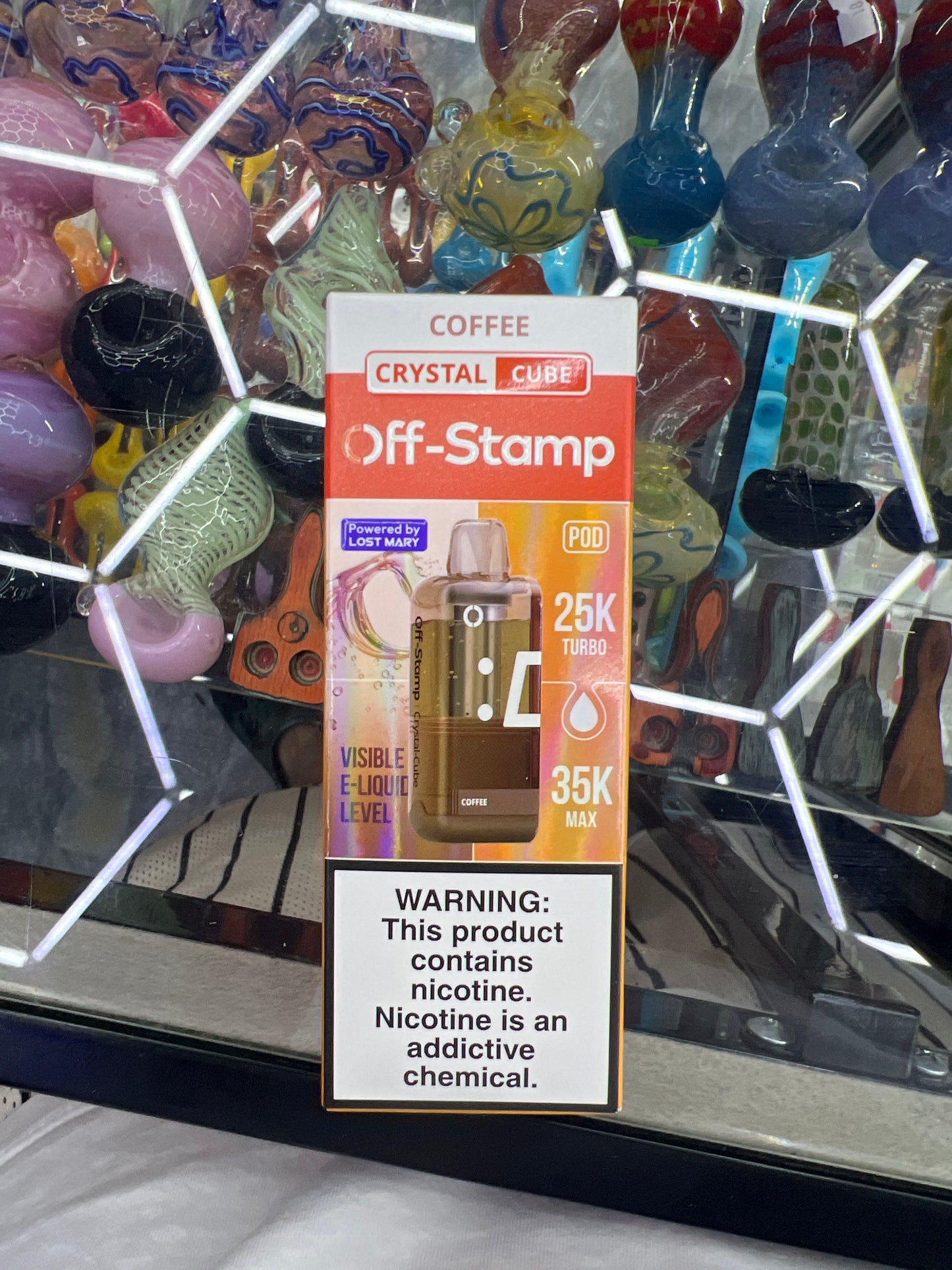 Off stamp crystal cube 25K coffee