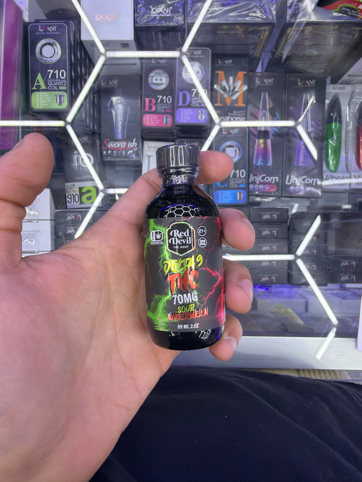 Red devil D9 THC 70mg sour watermelon