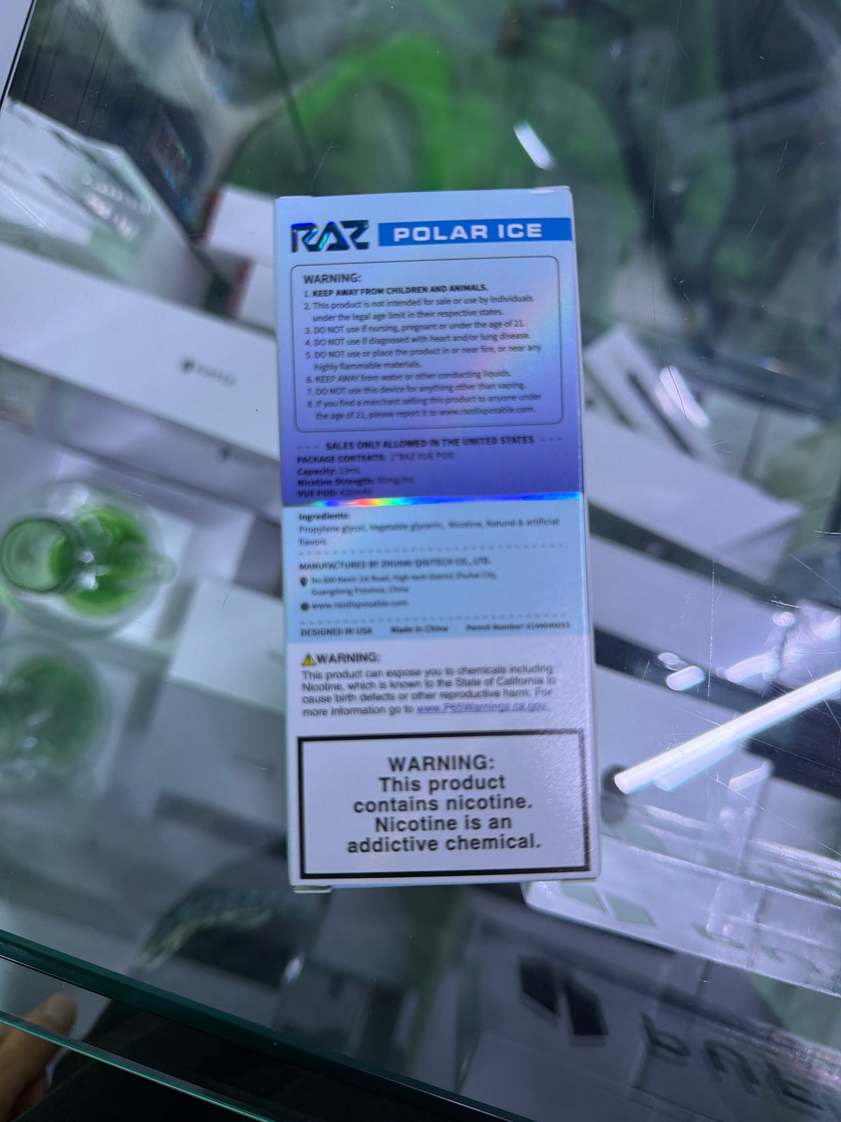 Raz Vue Pod 50k puff disposable Polar Ice