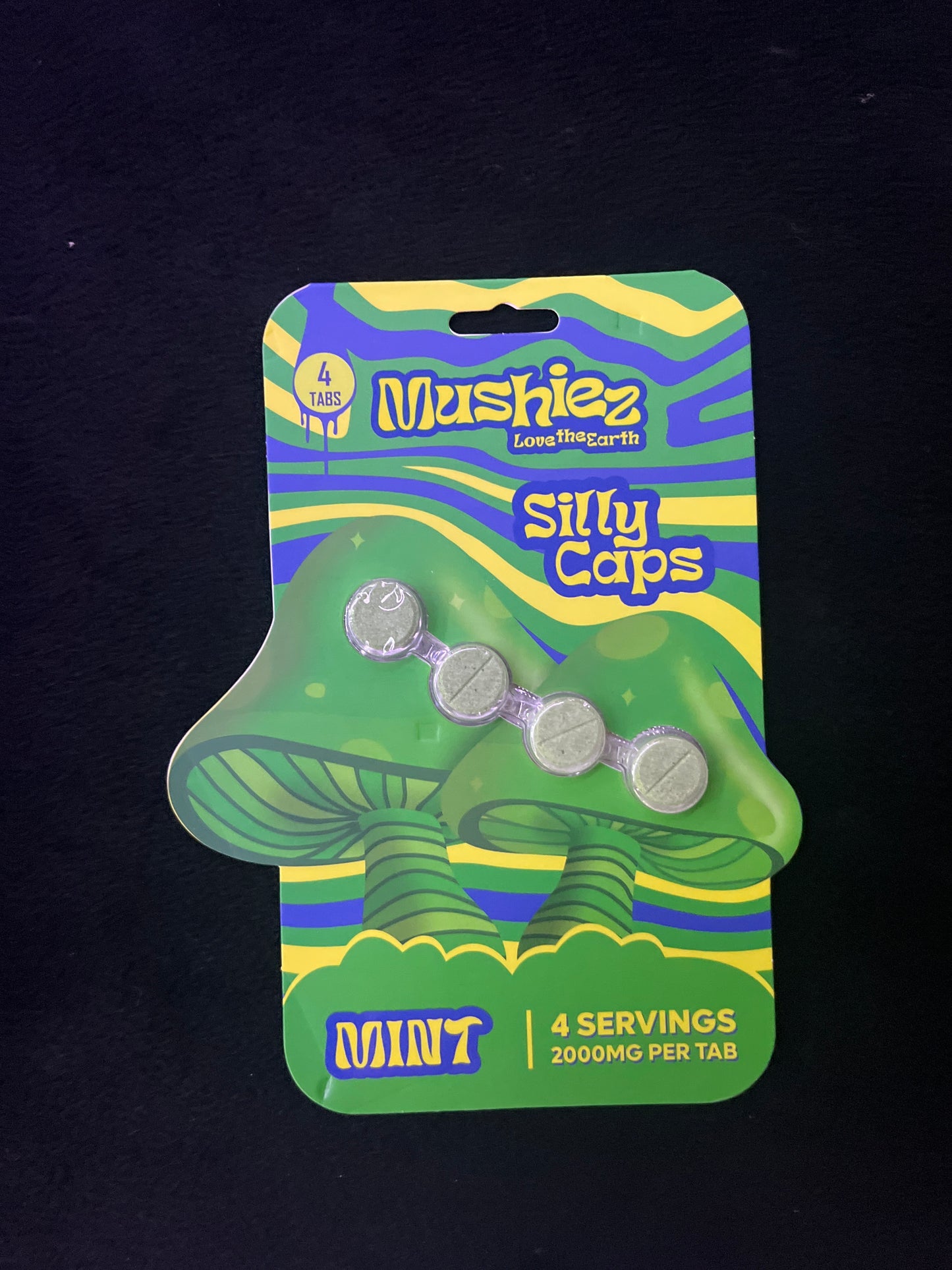 Mushies love the earth silly caps 2000mg per tablet 4pck mint