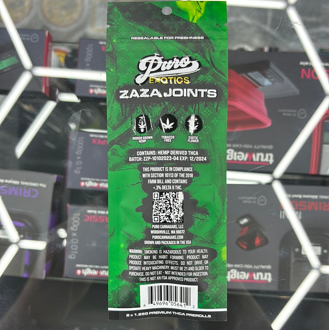 Puro exotics Zaza joints Julius Caesar sativa 2.5G pre-rolls