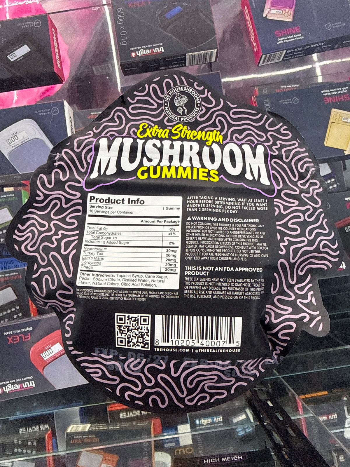 TRE House Extra Strength Mushroom Gummies Sour Grape 10 pack