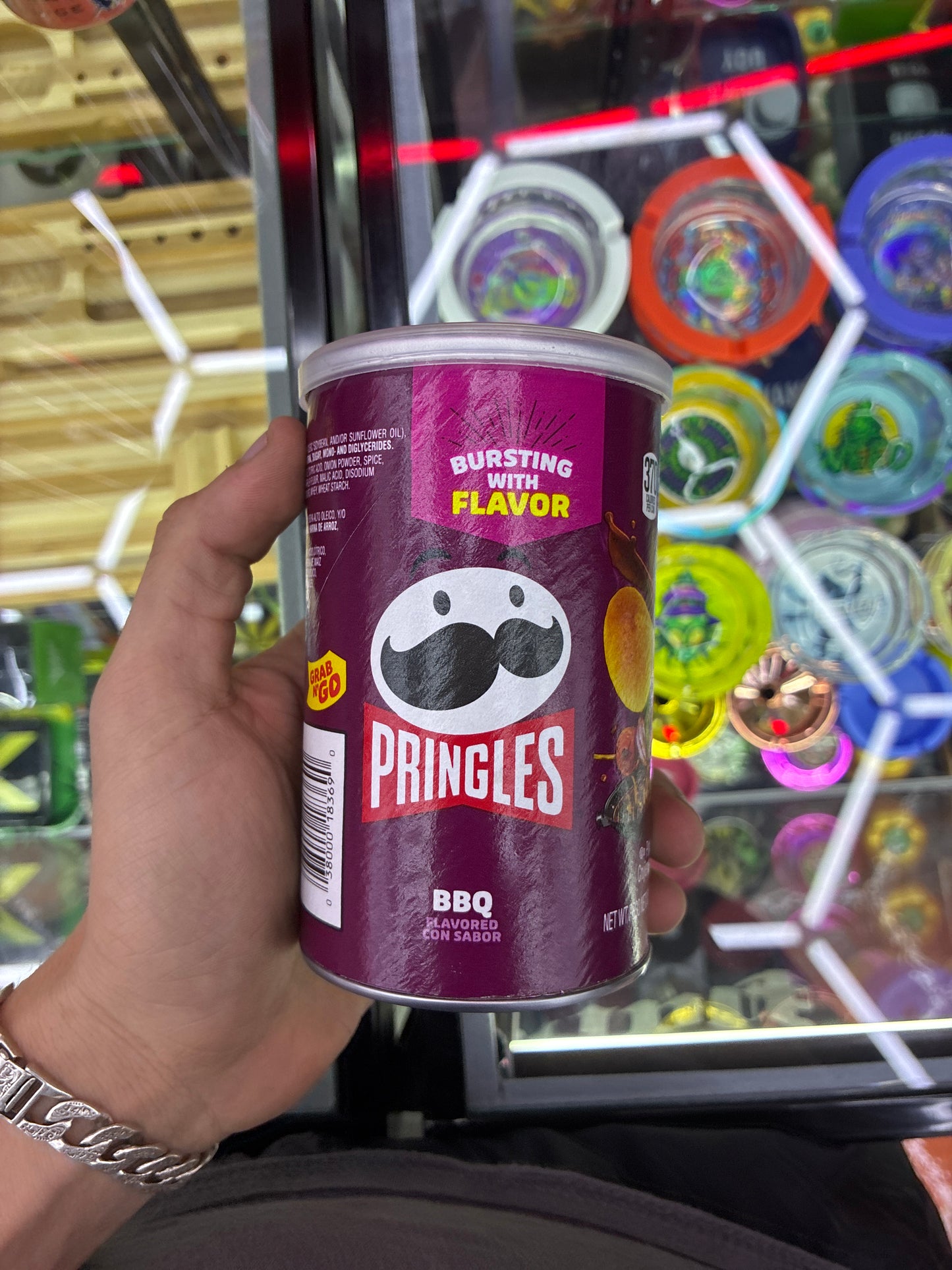 Pringle bbq small stash jar