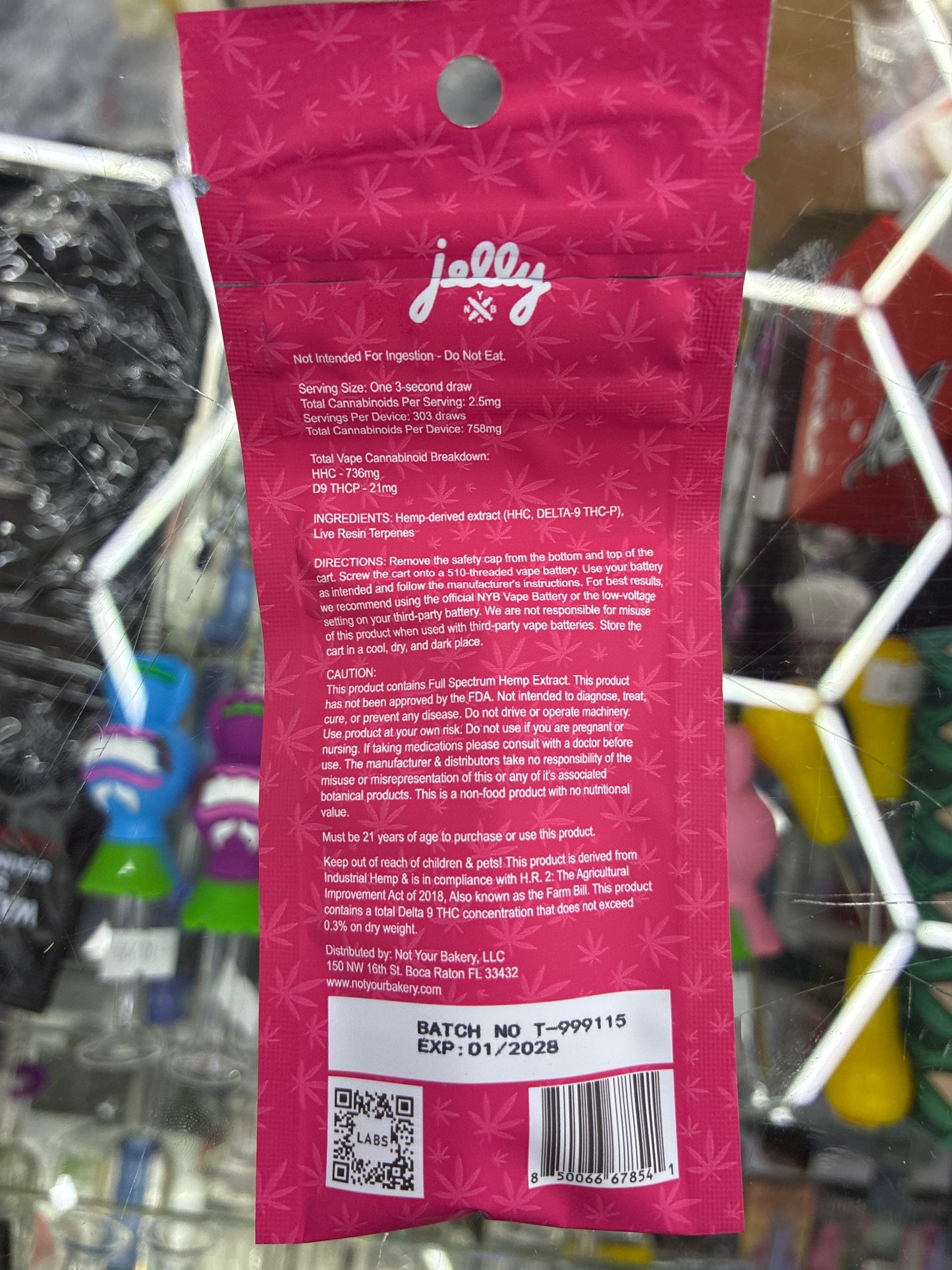 Jelly NYB masterblend 1g cartridge fruity pebbles hybrid