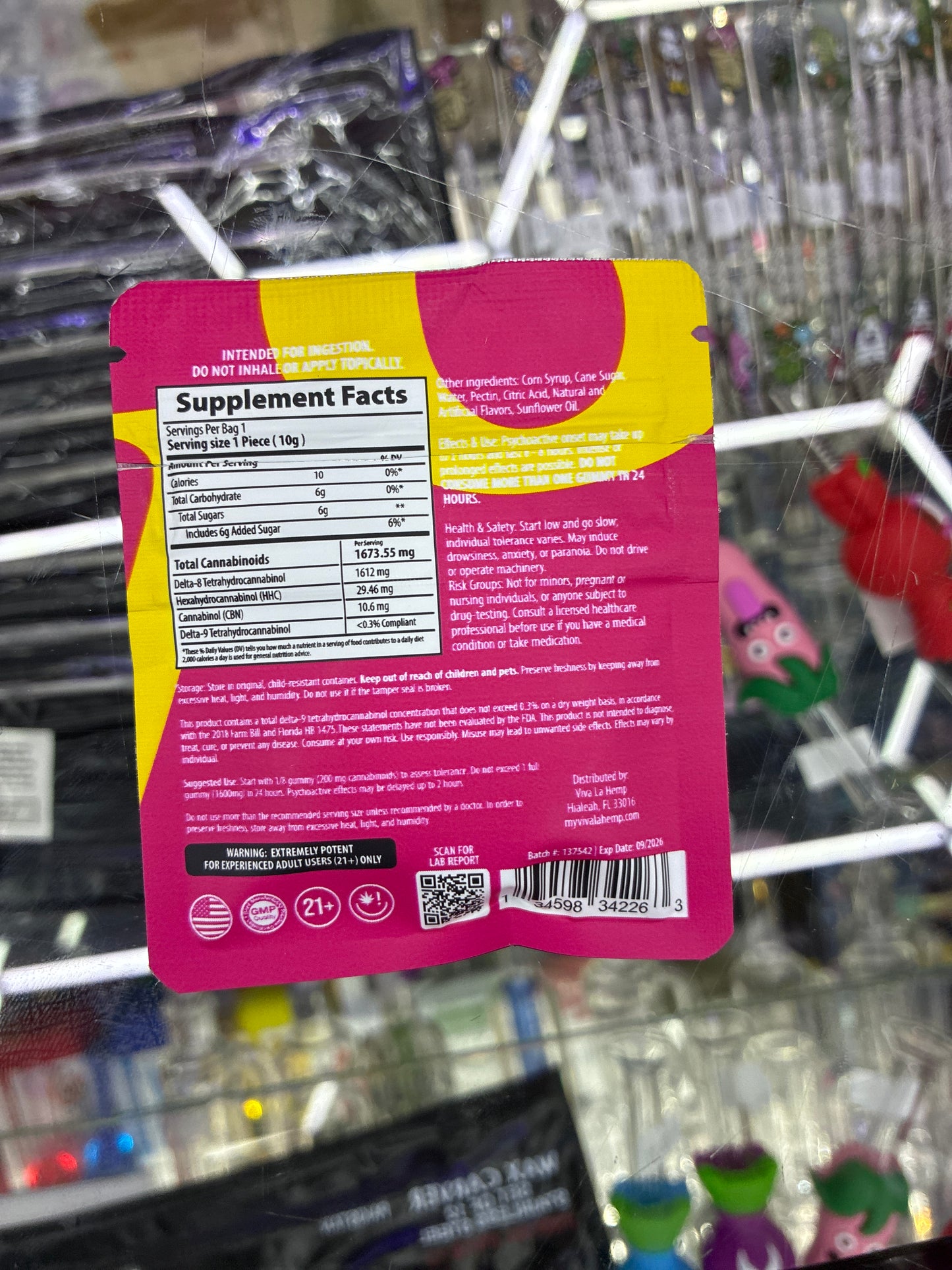 Viva la hemp exotic blend infused gummies strawberry pineapple 1600mg