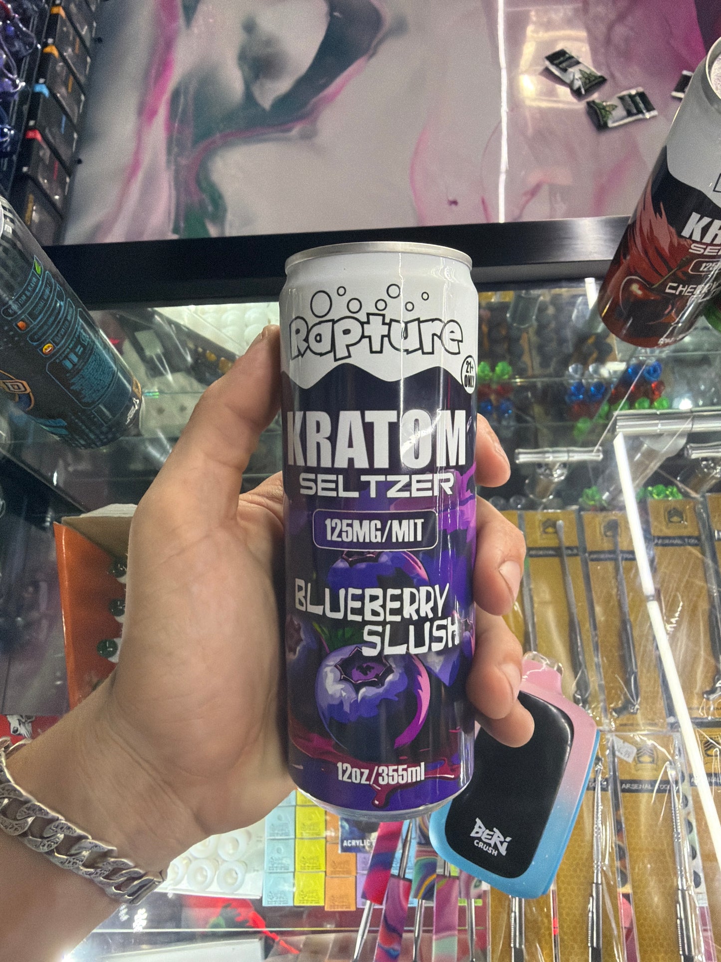Rapture Kratom Seltzer 125mit Blueberry slush