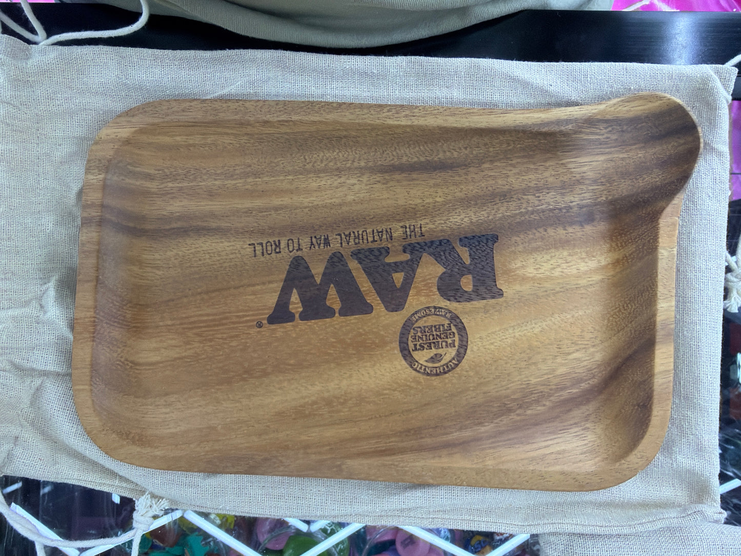 RAW WOODEN POUR ROLLING TRAY