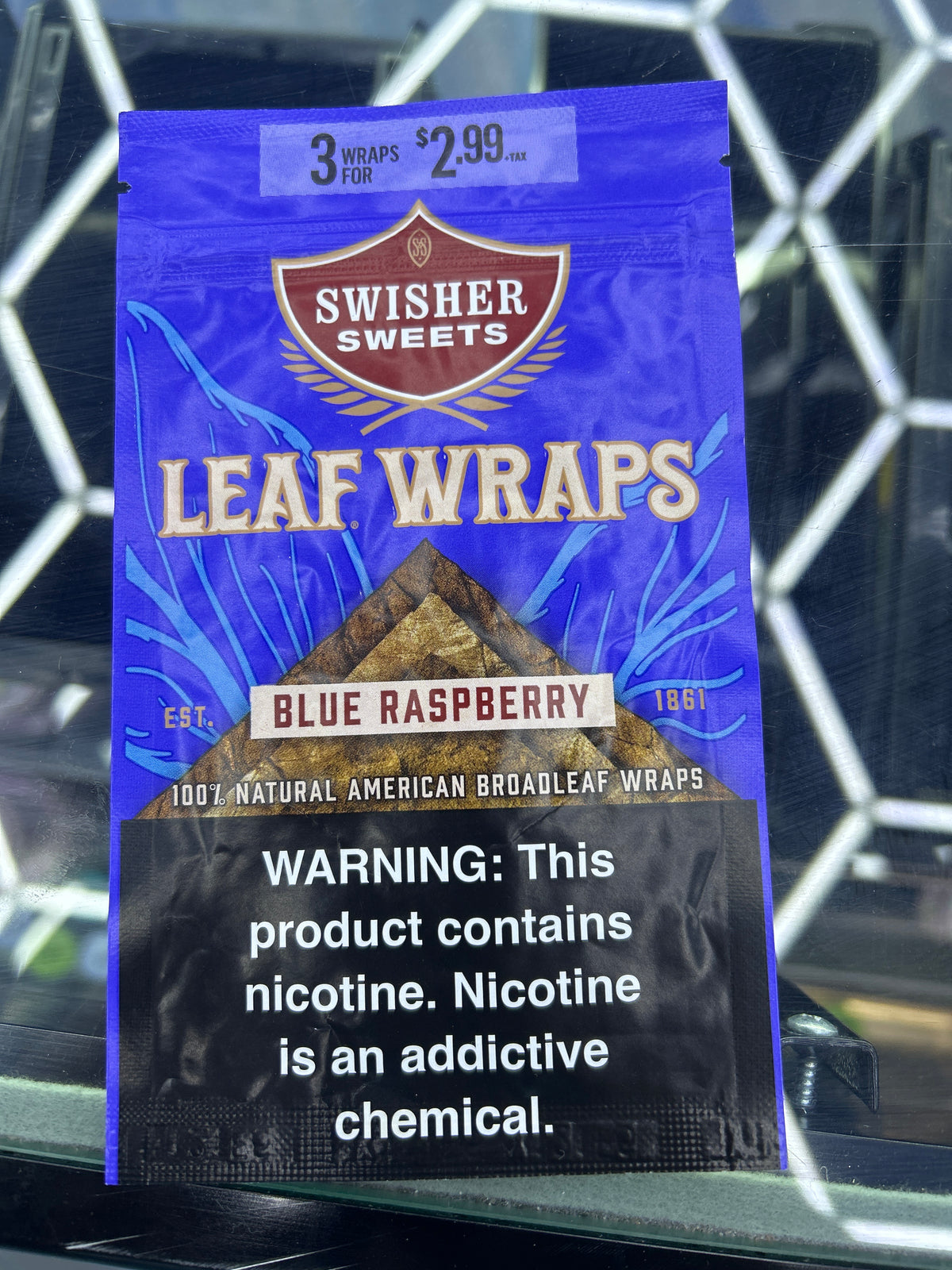 Swisher Sweets Leaf Wraps 3 pack blue raspberry