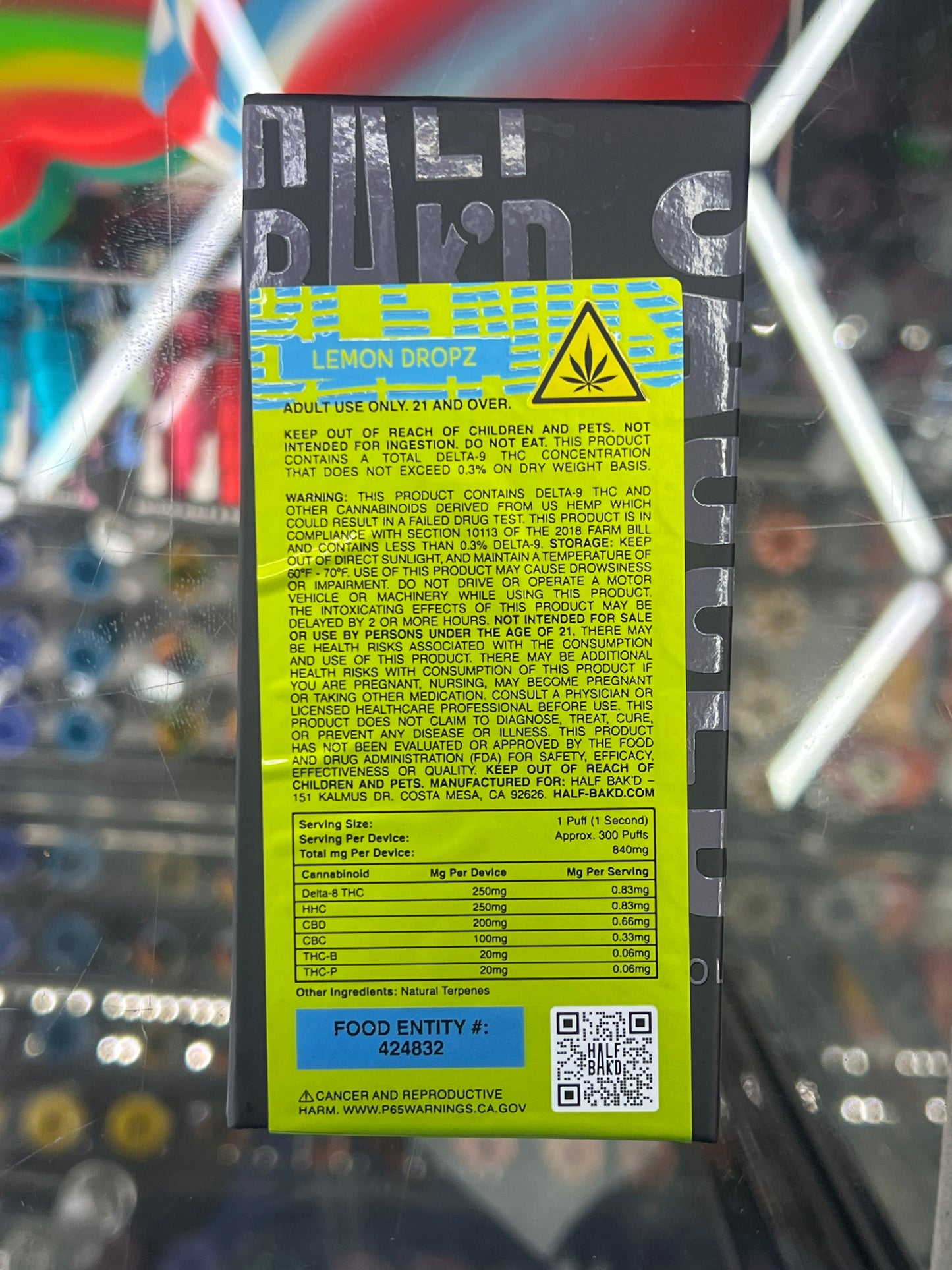 Half Bak’D hype blend thcp disposa vape 1g lemon drops indica