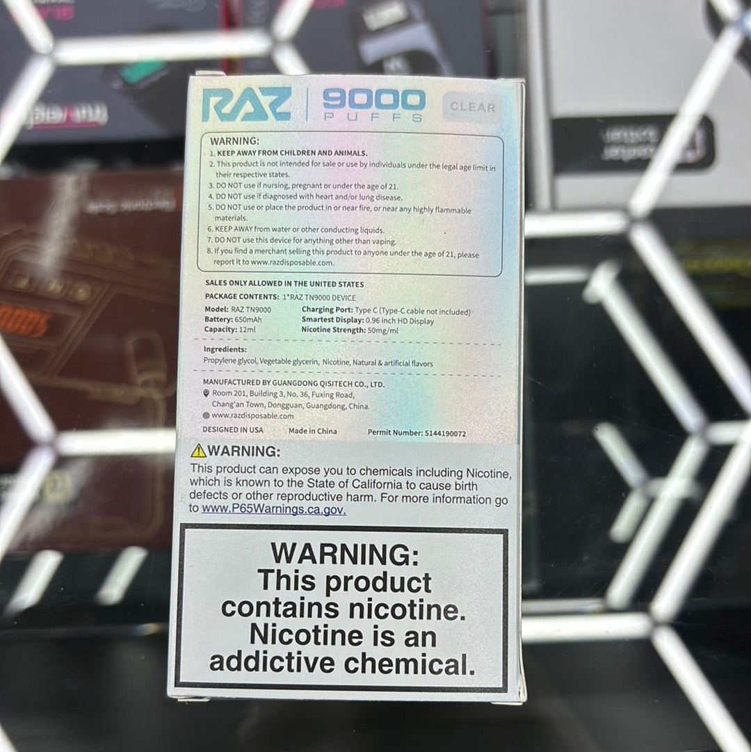 Raz 9000puffs clear
