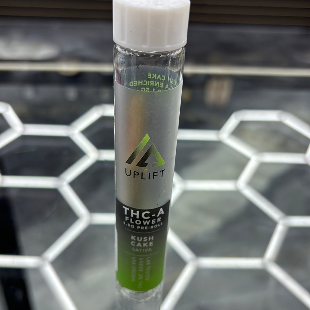 Uplift THCA, flower 1.5 G pre-roll Kush cake sativa