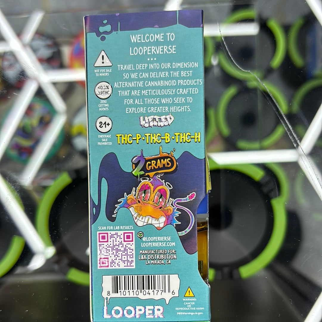 Looper lifted series, grape ape, 2 g live resin THCP cartridge