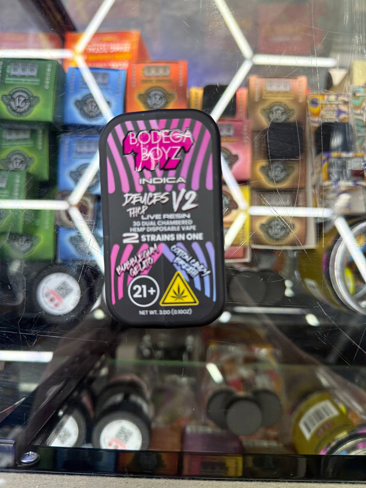 Bodega Boy Thcp 3g disposable vape Dueces V2 Indica Bubblegum Gelato/ Cotton candy Breath