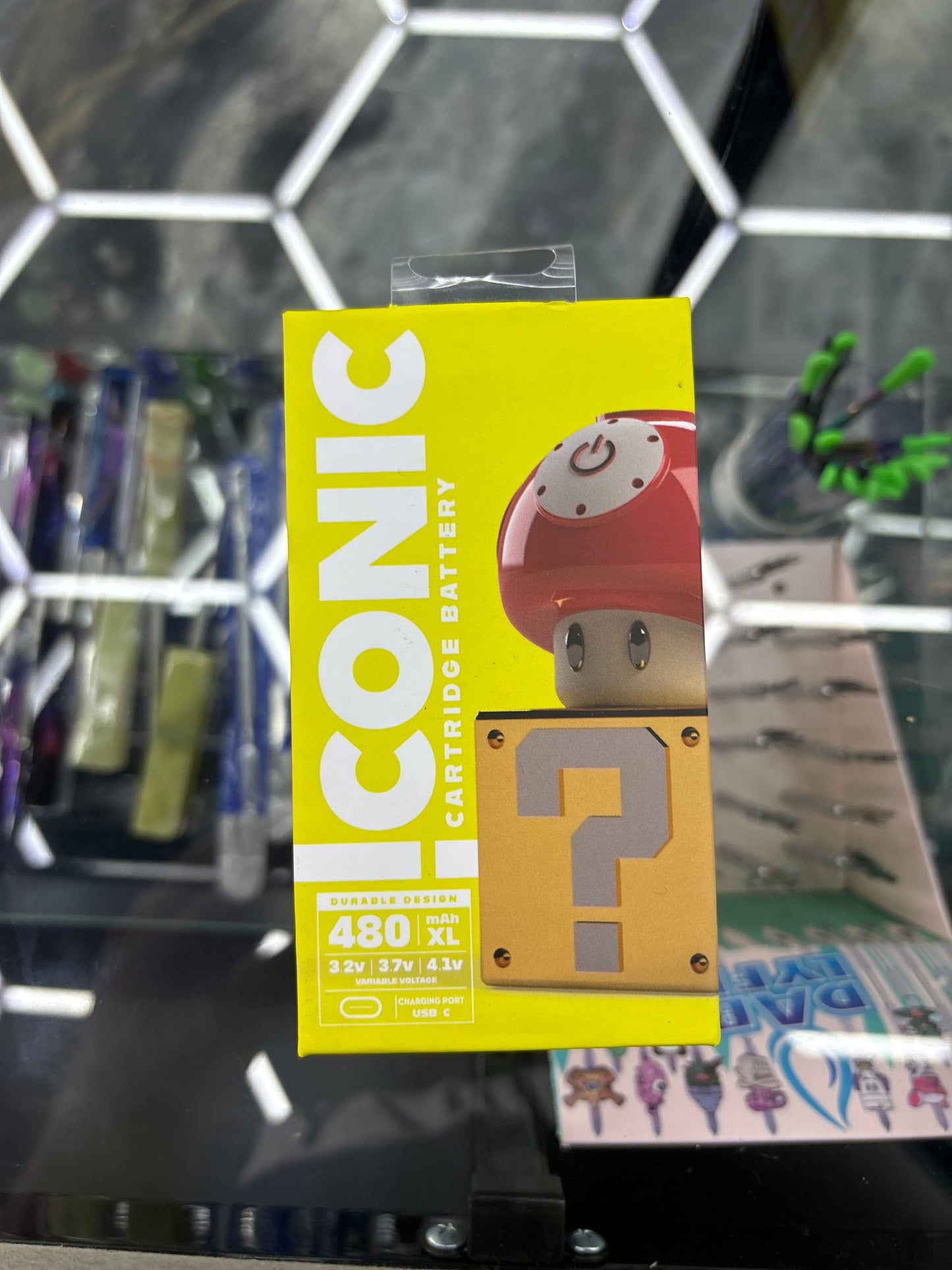 Iconic cartridge battery mushroom red