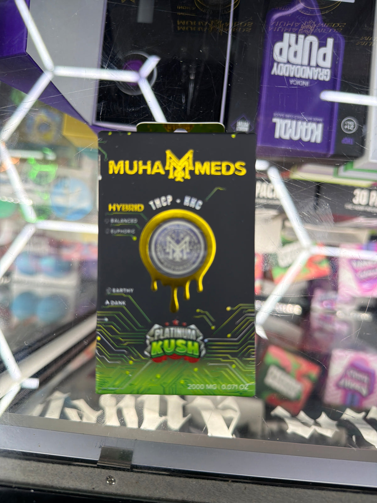 Muha Medz Thcp+Hhc 2000mg cartridge platinum kush hybrid