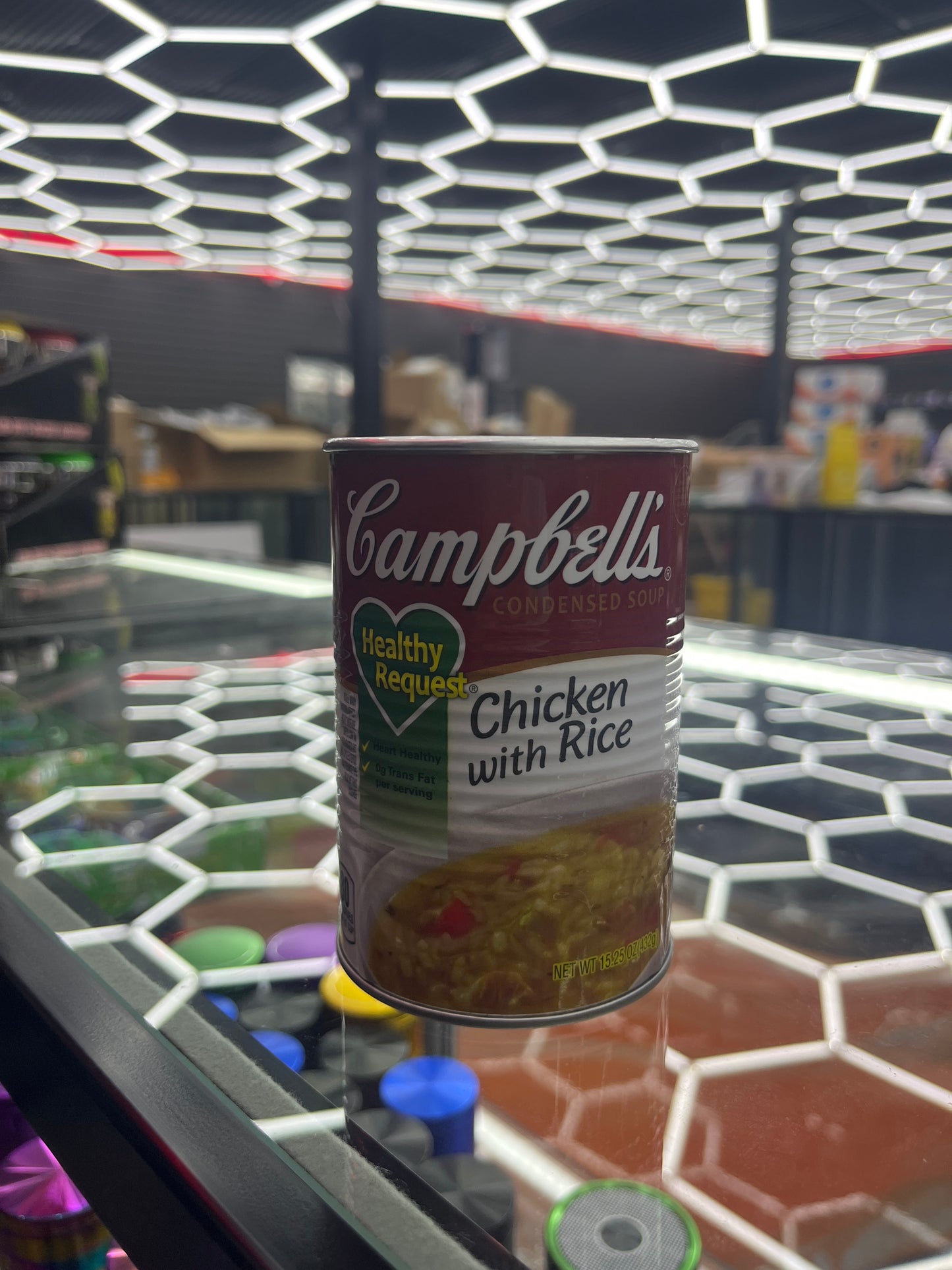 Campbell chicken soup stash jar