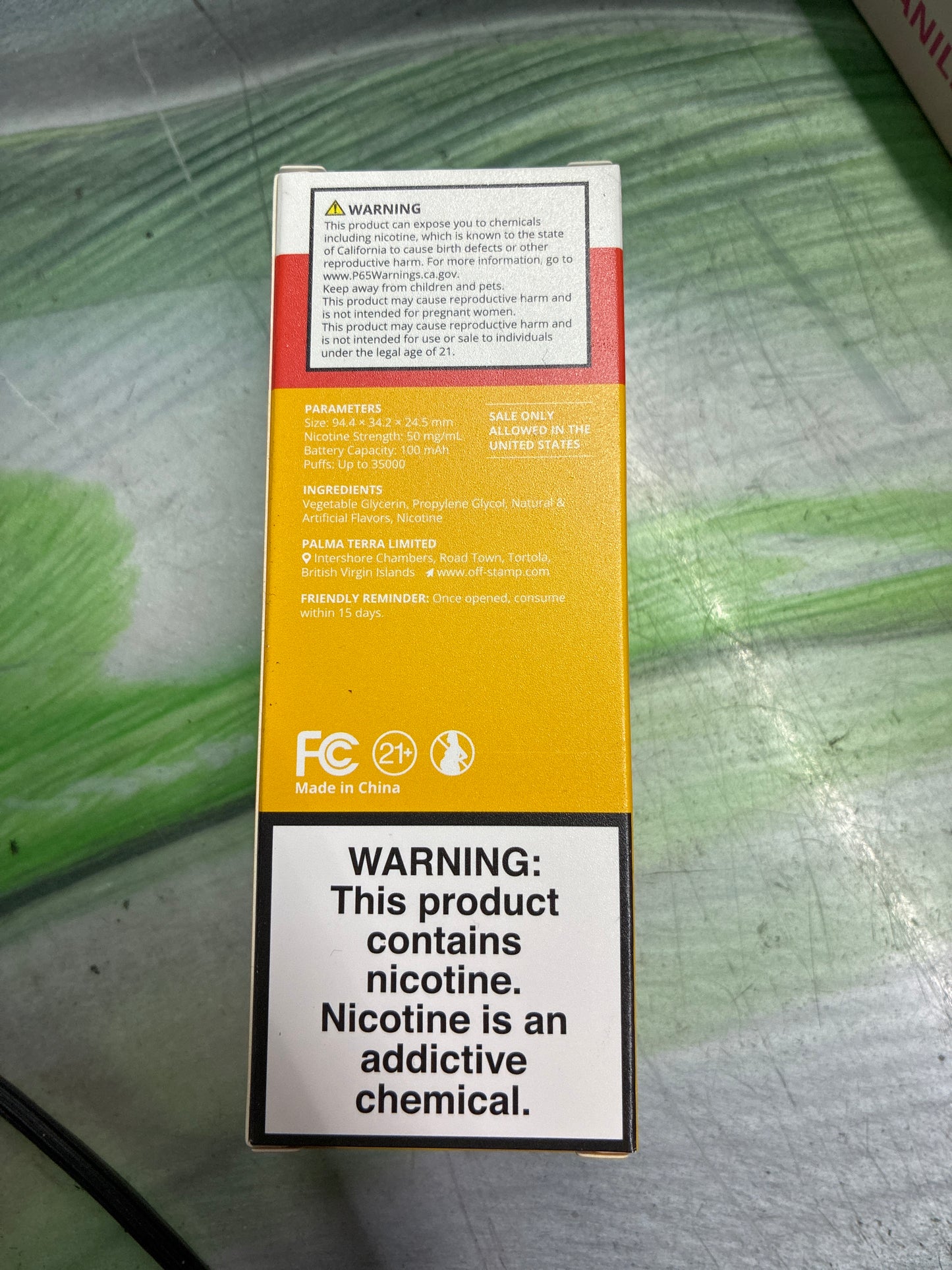 Off stamp vanilla pod