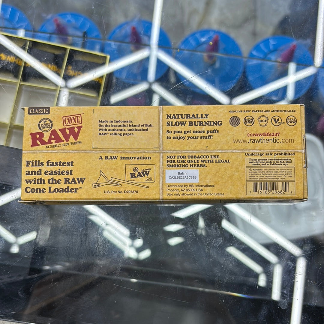 Raw classic 20 cones per pack king size