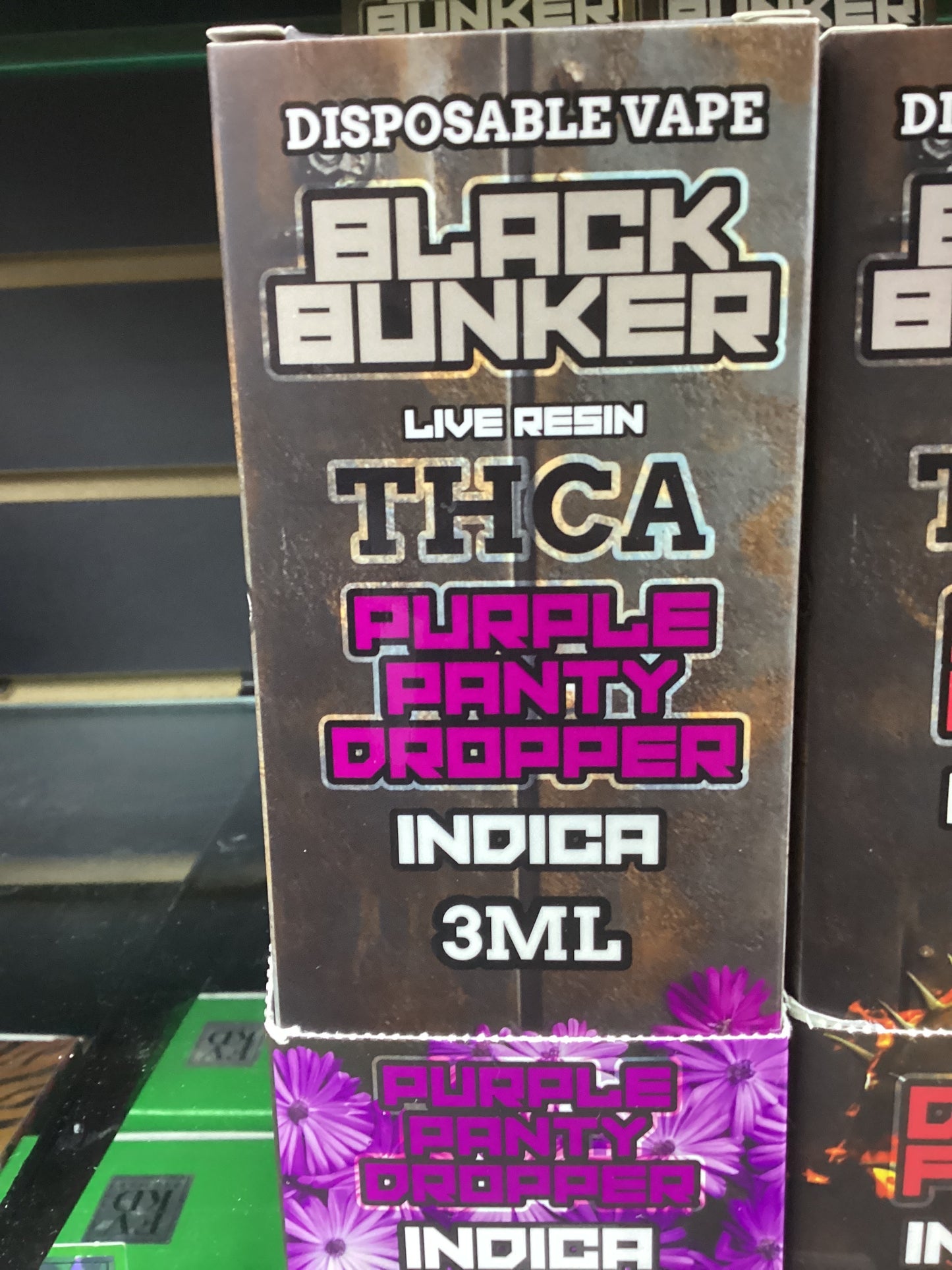 Black bunker live resin purple panty dropper indica 3ml