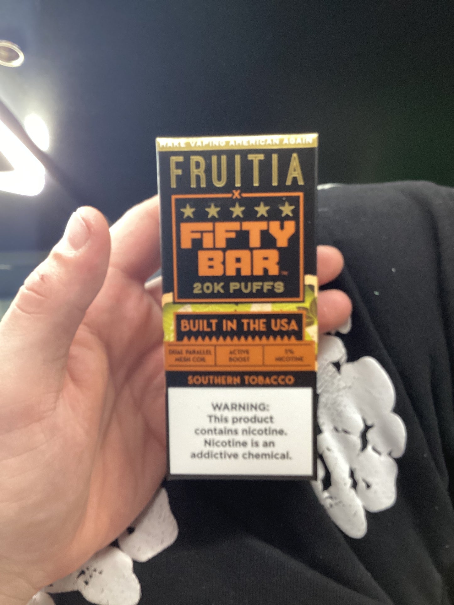 Fifty bar 20K puff southern tobacco