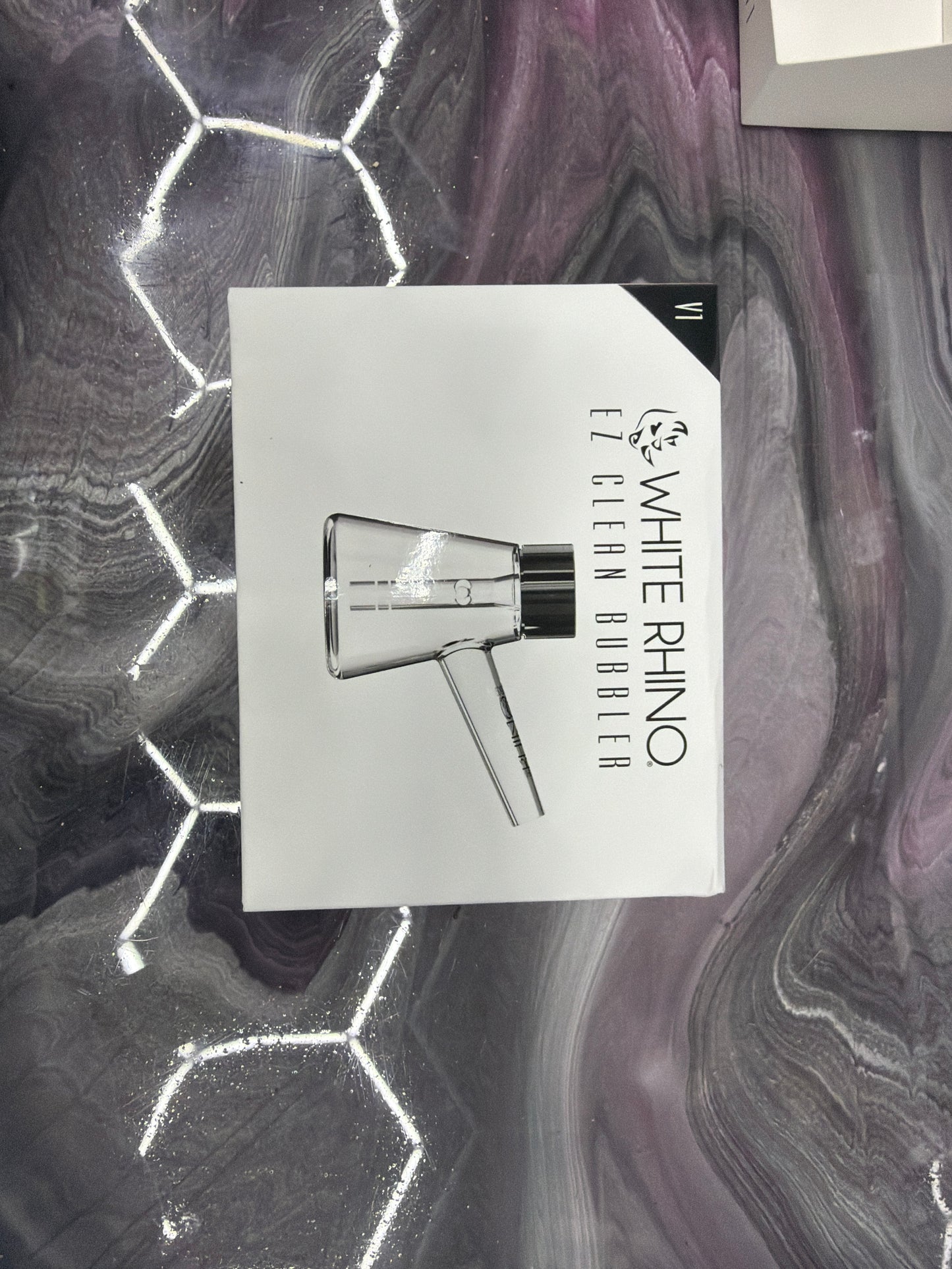 WHITE RHINO EZ Clean Bubbler 2nd Edition Waterpipe - V1