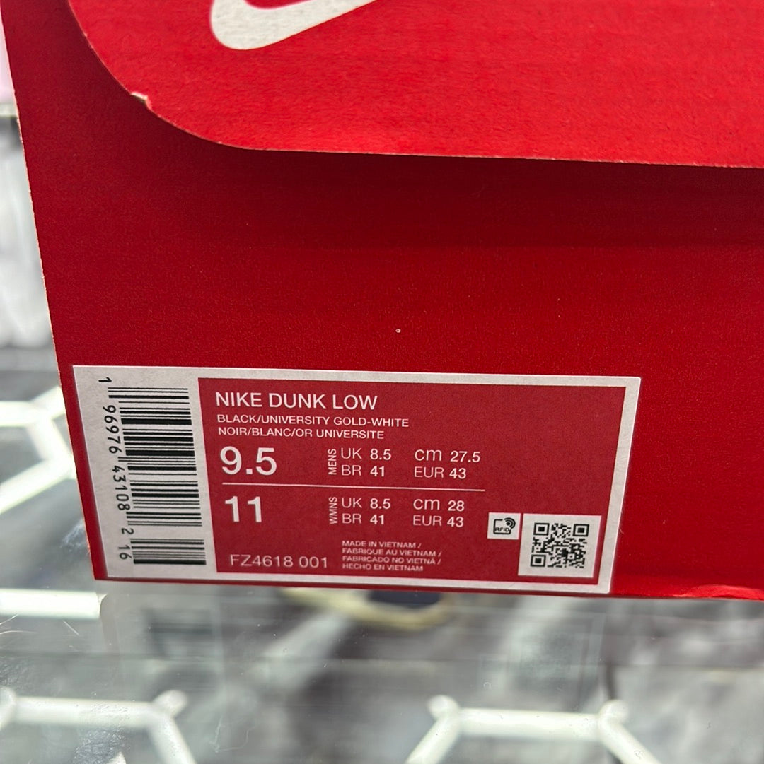 Nike dunk low black/university gold – white size 9.5m