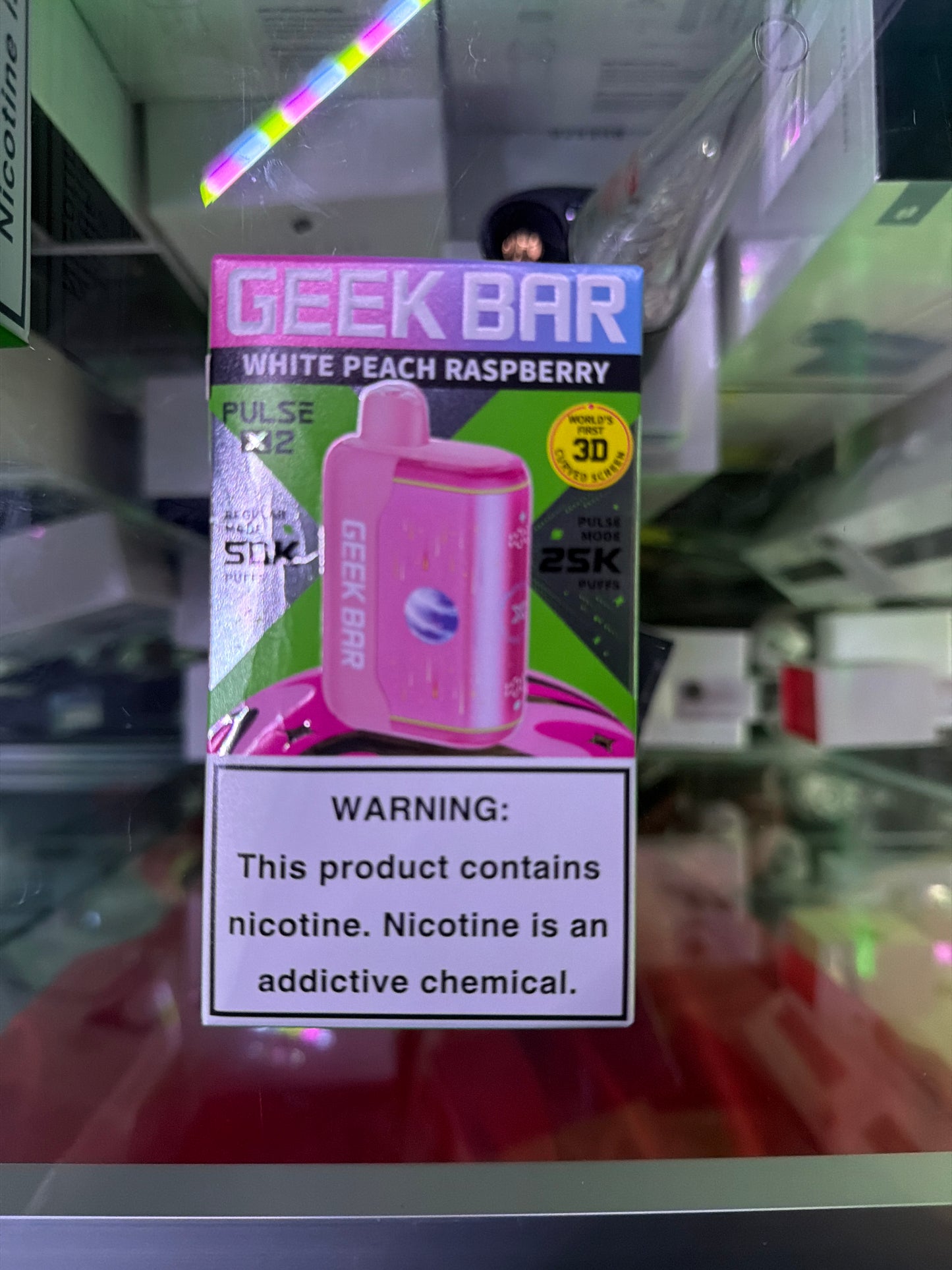 Geekbar Pulse x2 25k hits white peach raspberry