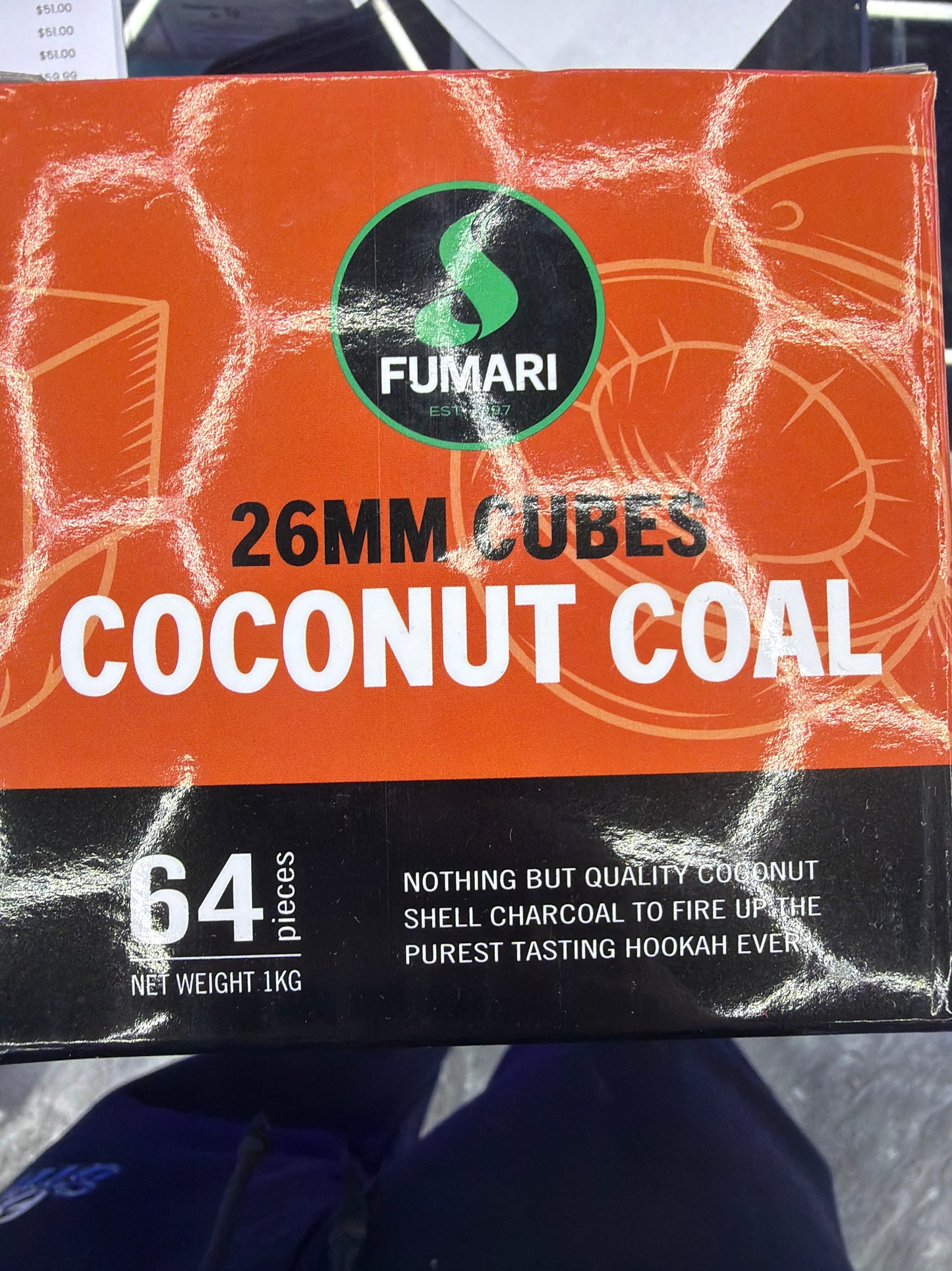 Fumari 26mm cubes coconut coal