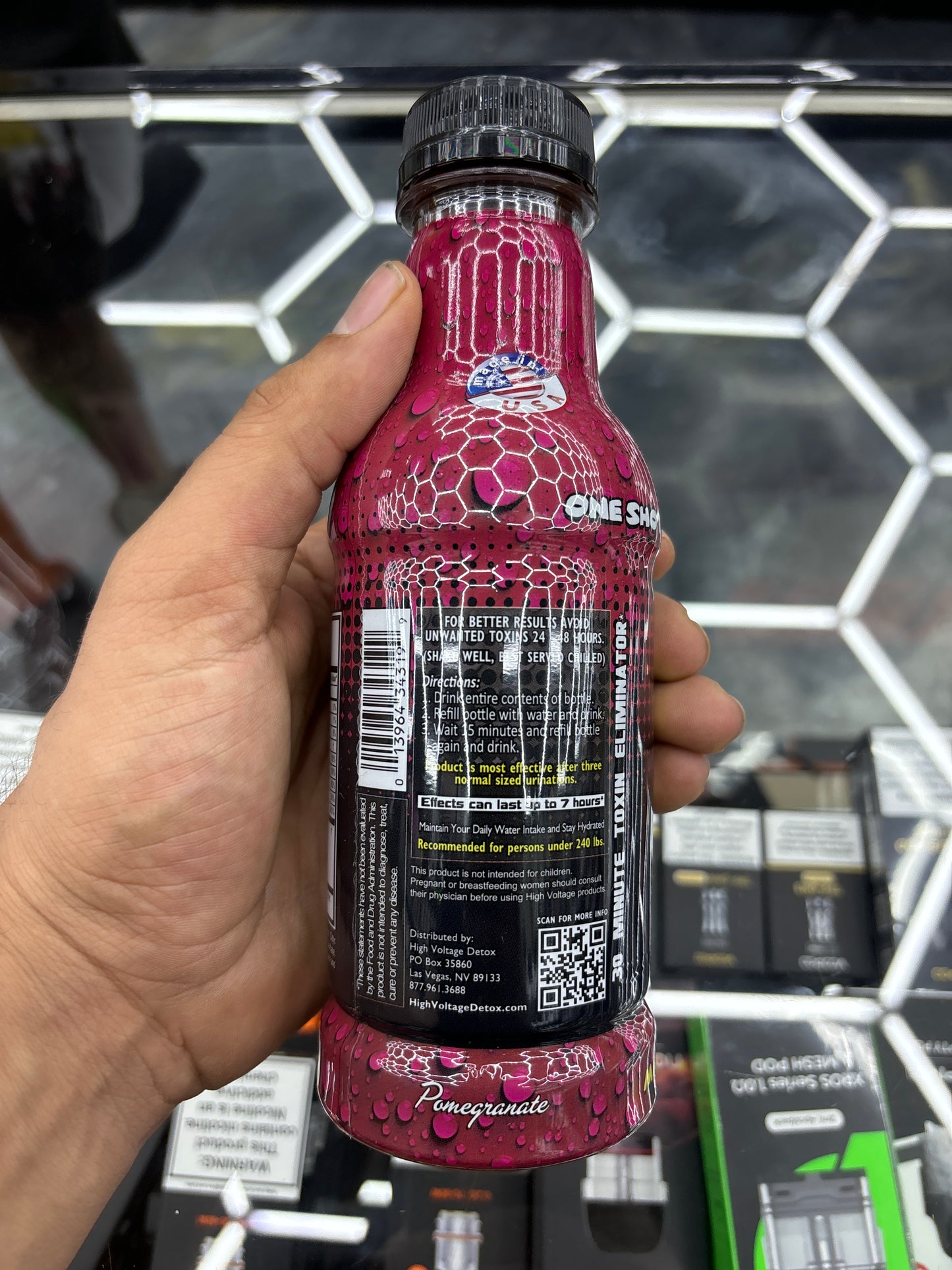 High voltage detox pomegranate 16oz detox drink