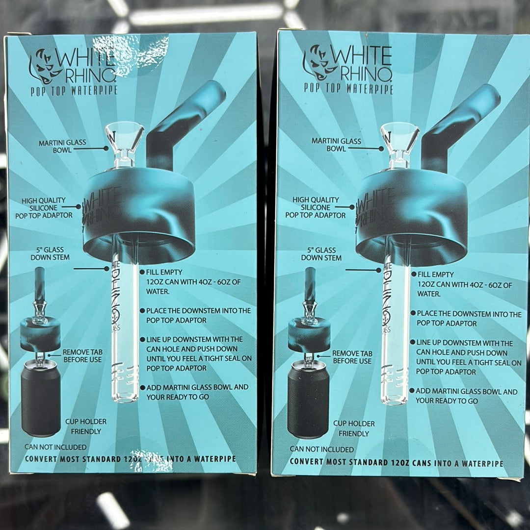 White rhino pop top water pipe