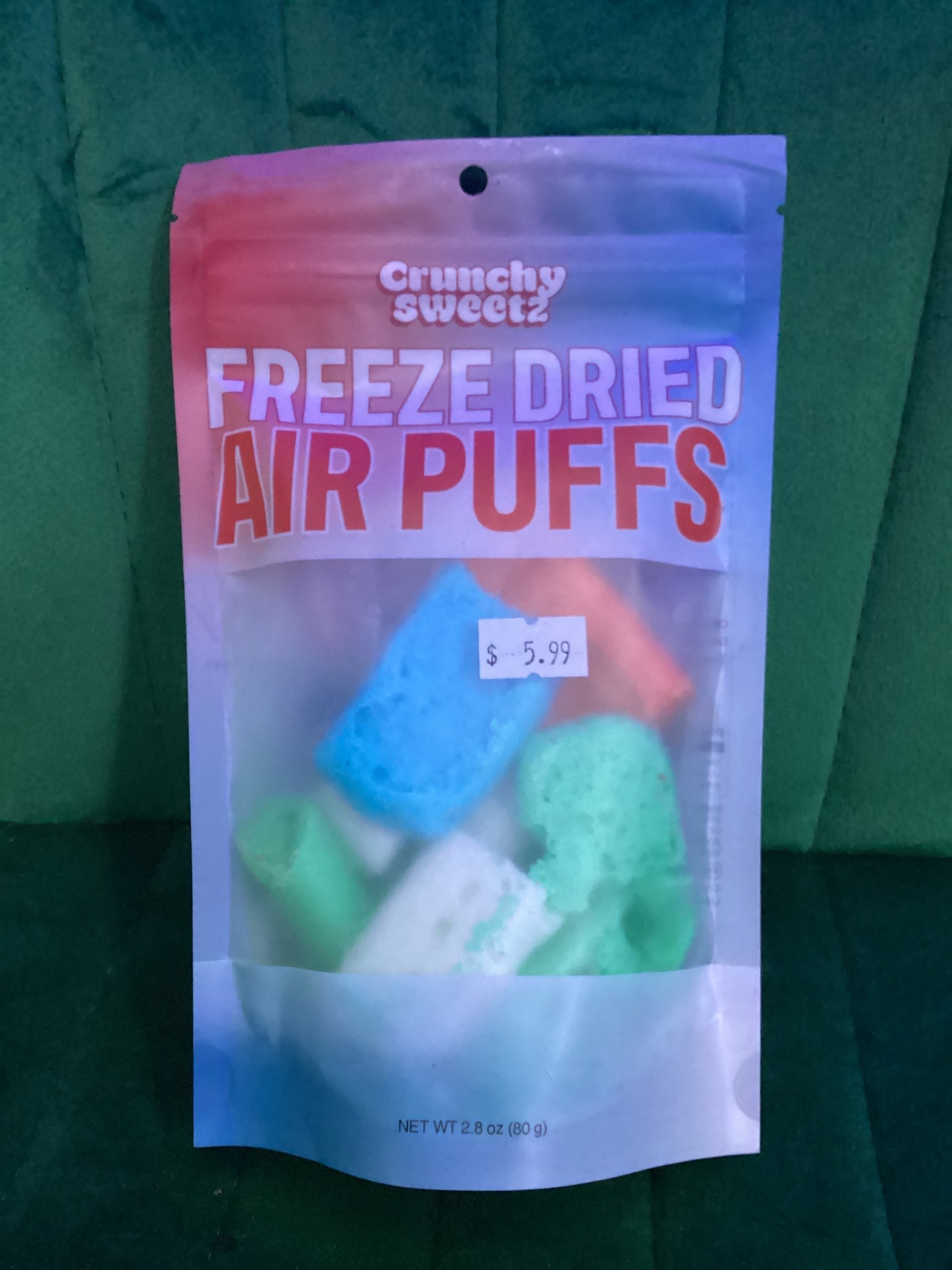 Freeze dried air puffs