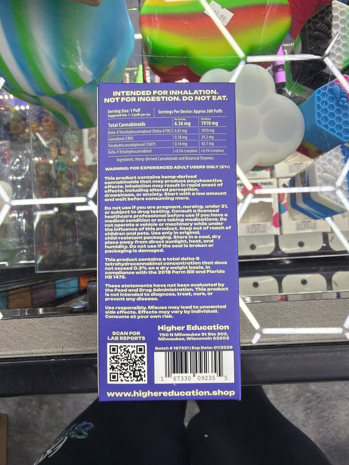 Higher Education THC-P Cartridge 2g -Blue Nerdz - Sativa