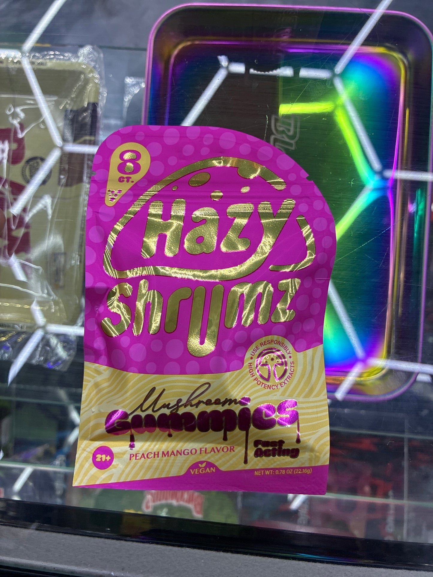 Hazy shrumz gummies peach mango flavor 8ct