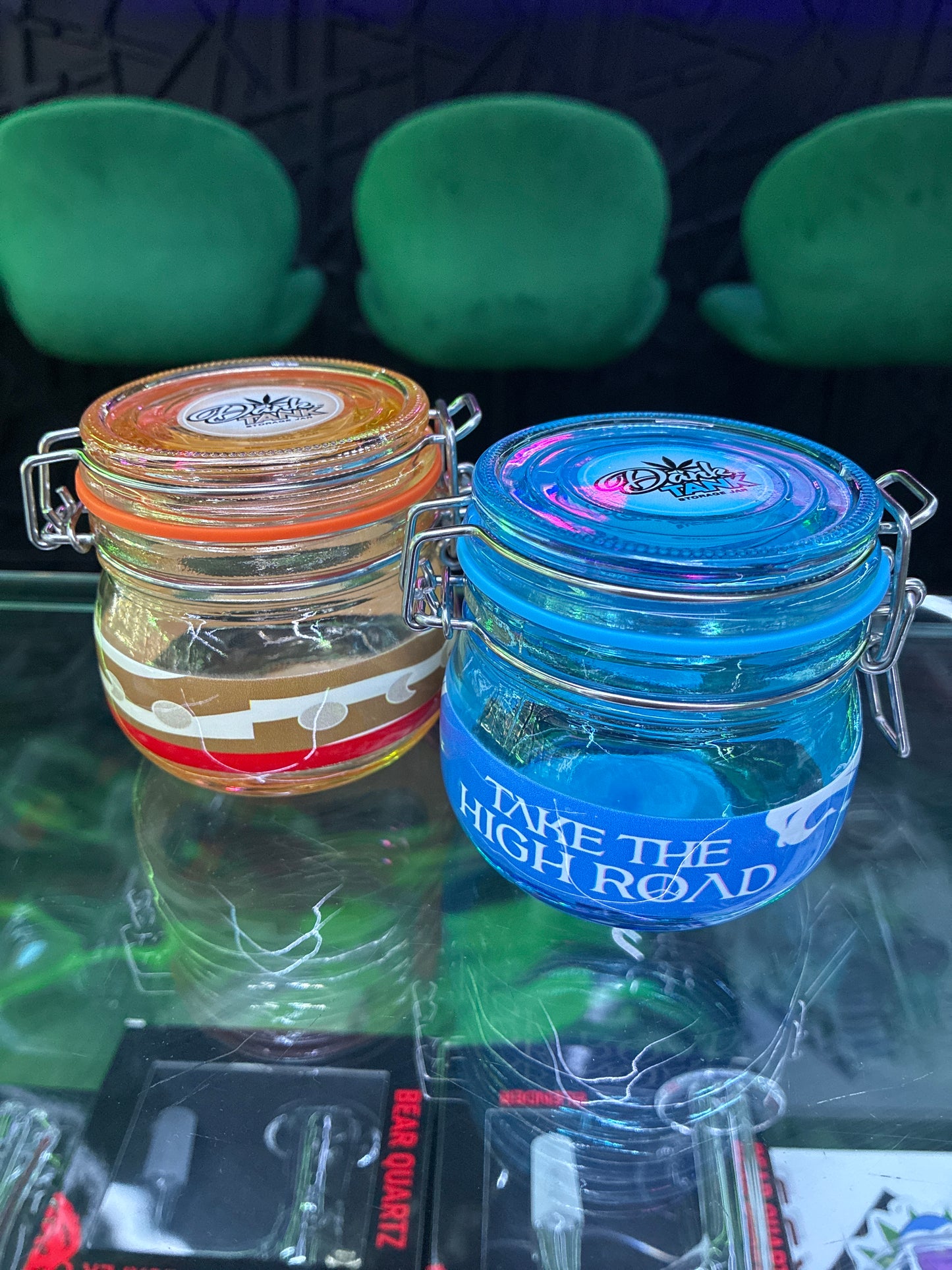 Fujima small glass storage jar with clasp
