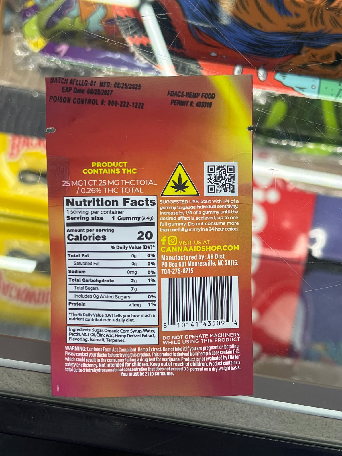 CannaAid legal limits d9 25mg gummies