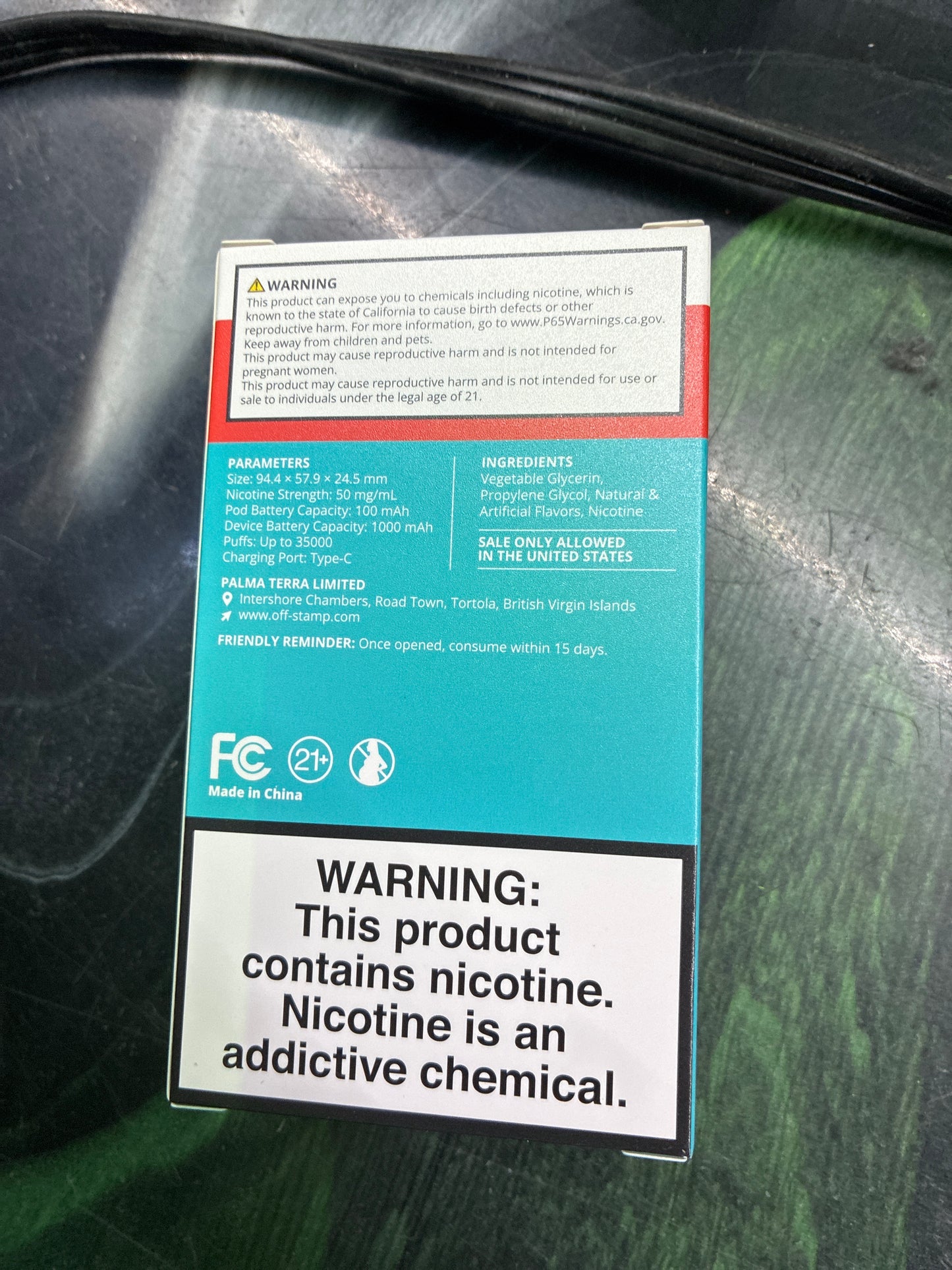 Off stamp blue razz ice