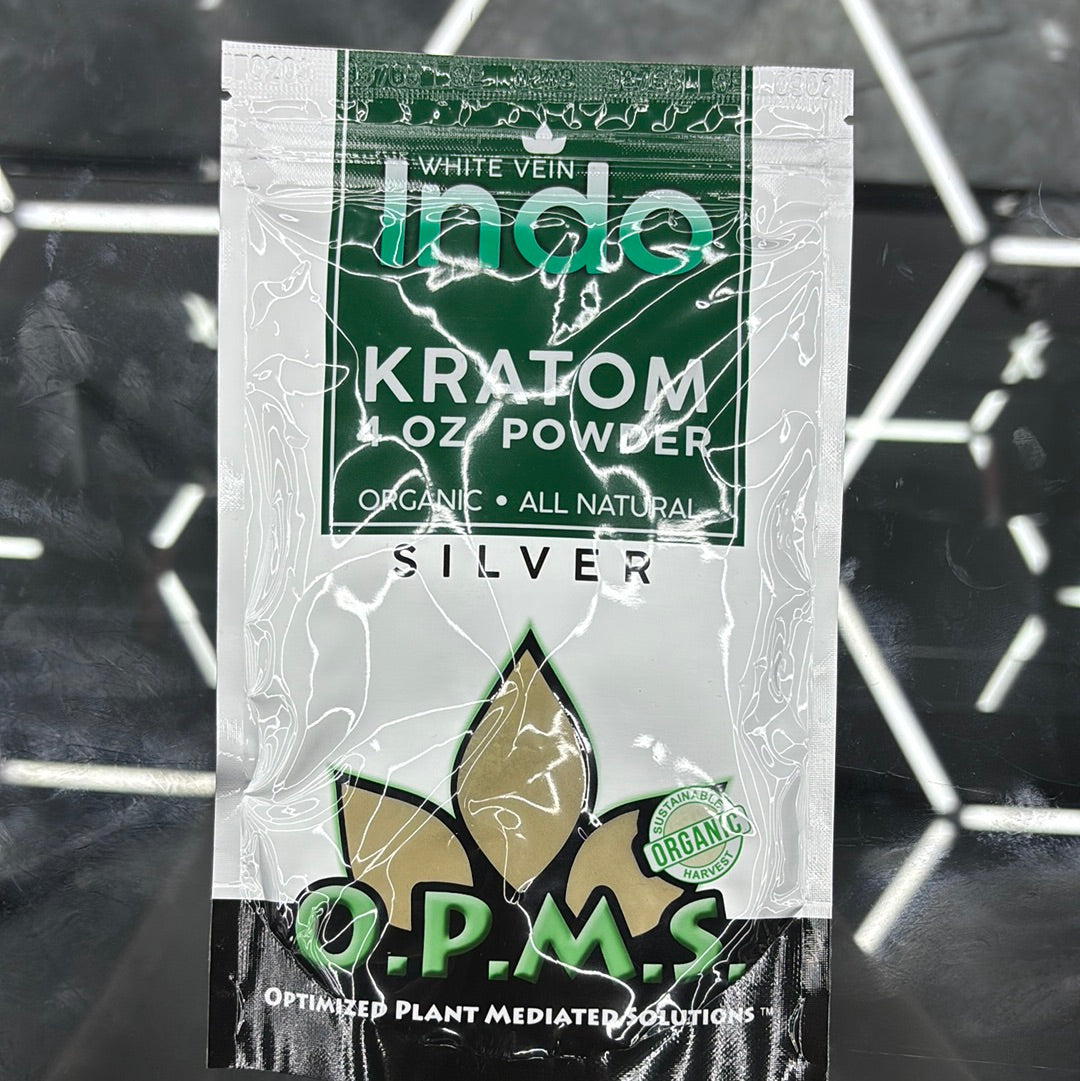 Opms info kratom powder 4oz silver