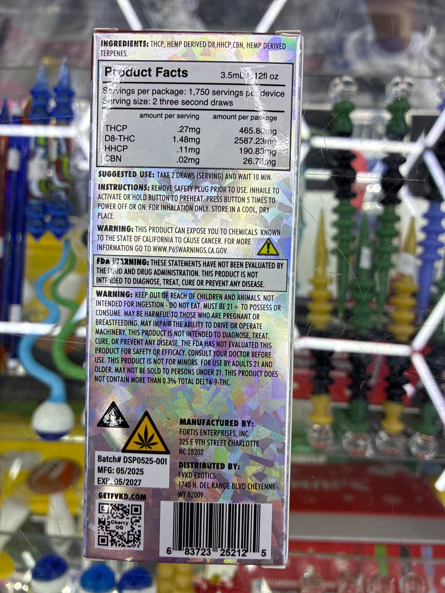 FVKD Exotics thcp+hhcp+d8 cherry og hybrid