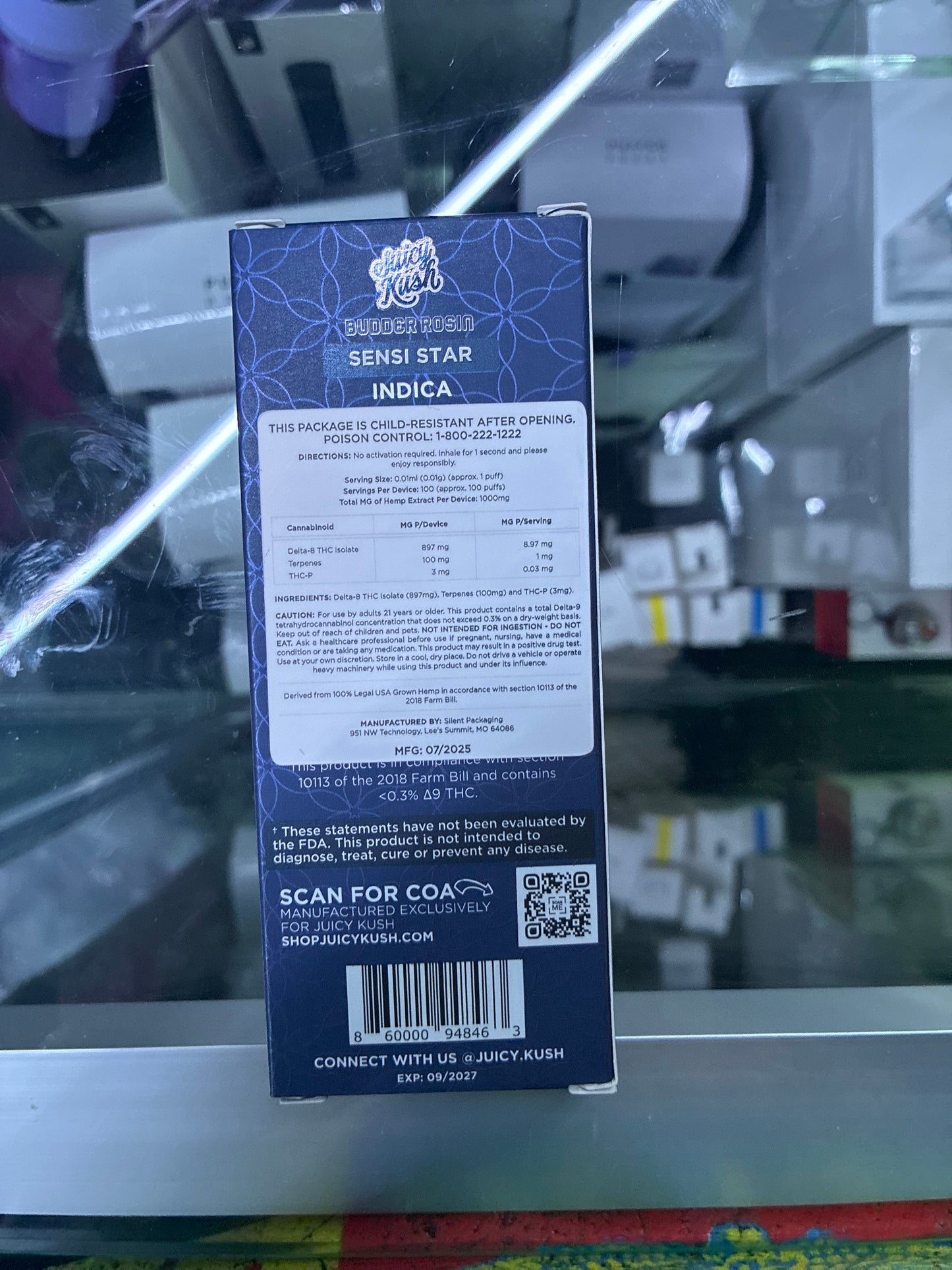 Juicy kush budder rosin 1g vape sensi star indica